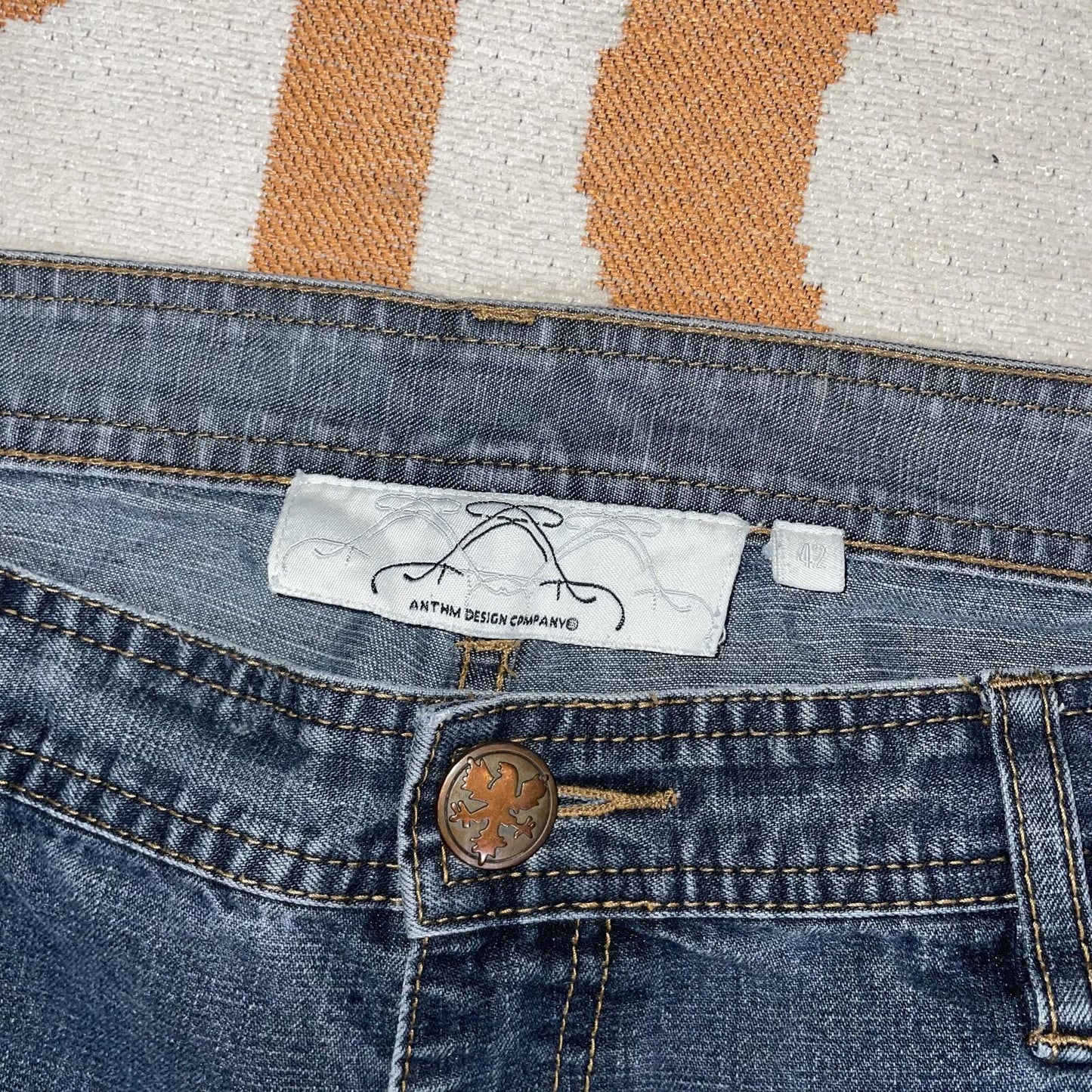 Anthm 00s Embroidered Dragon Japanese Baggy Jeans 42x35