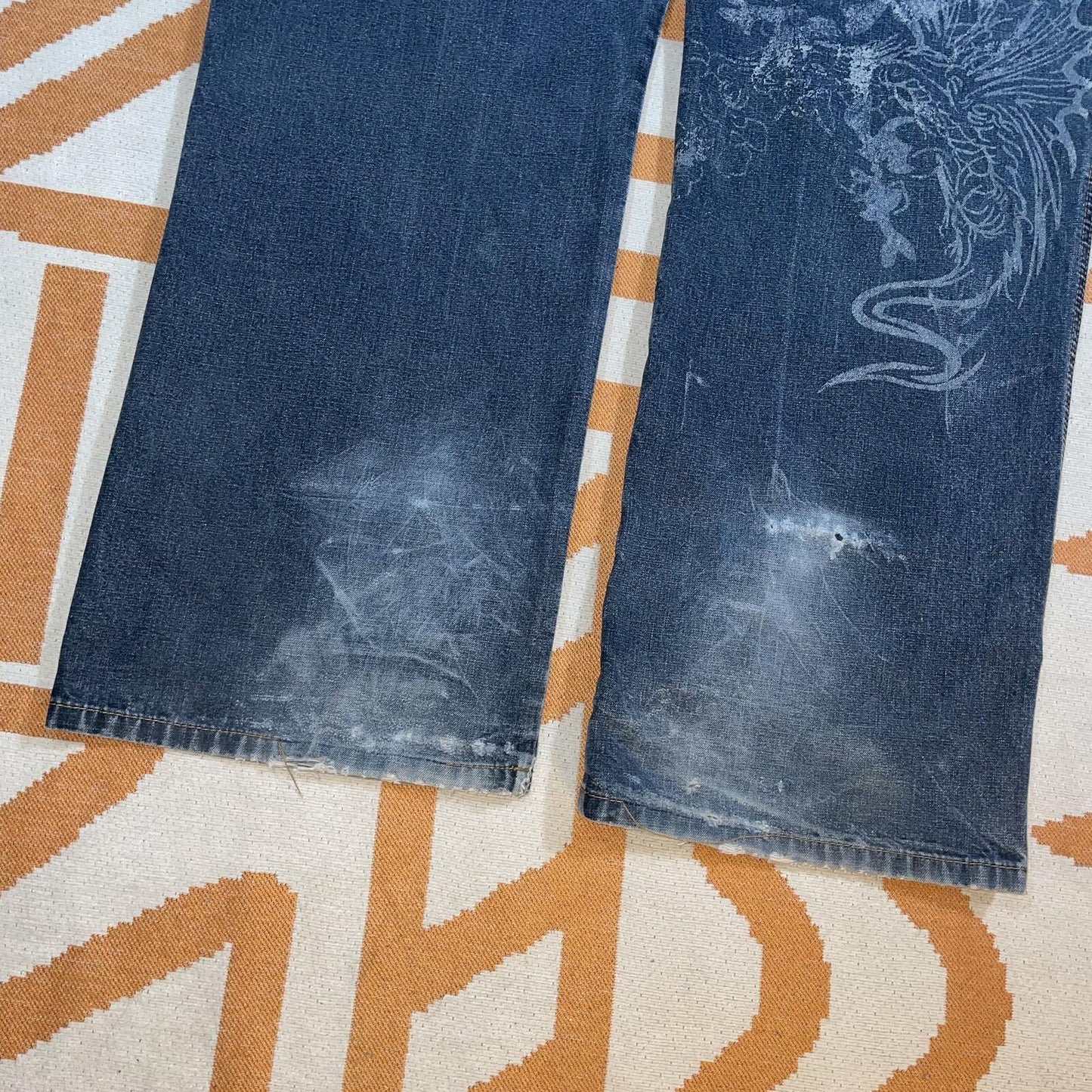 Anthm 00s Embroidered Dragon Japanese Baggy Jeans 42x35