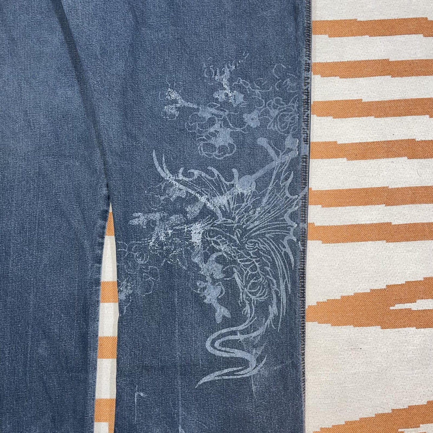 Anthm 00s Embroidered Dragon Japanese Baggy Jeans 42x35