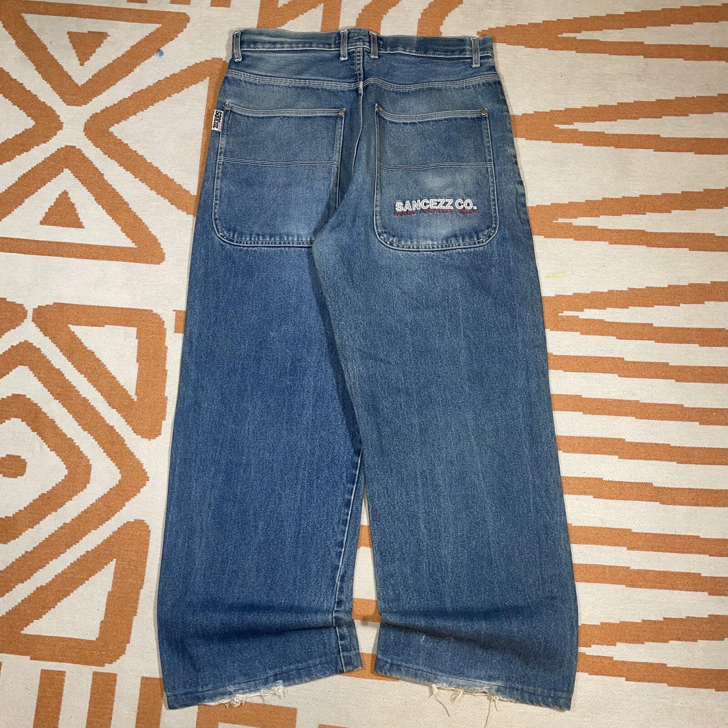 Sancezz 00s Embroidered Baggy Jeans 36x29
