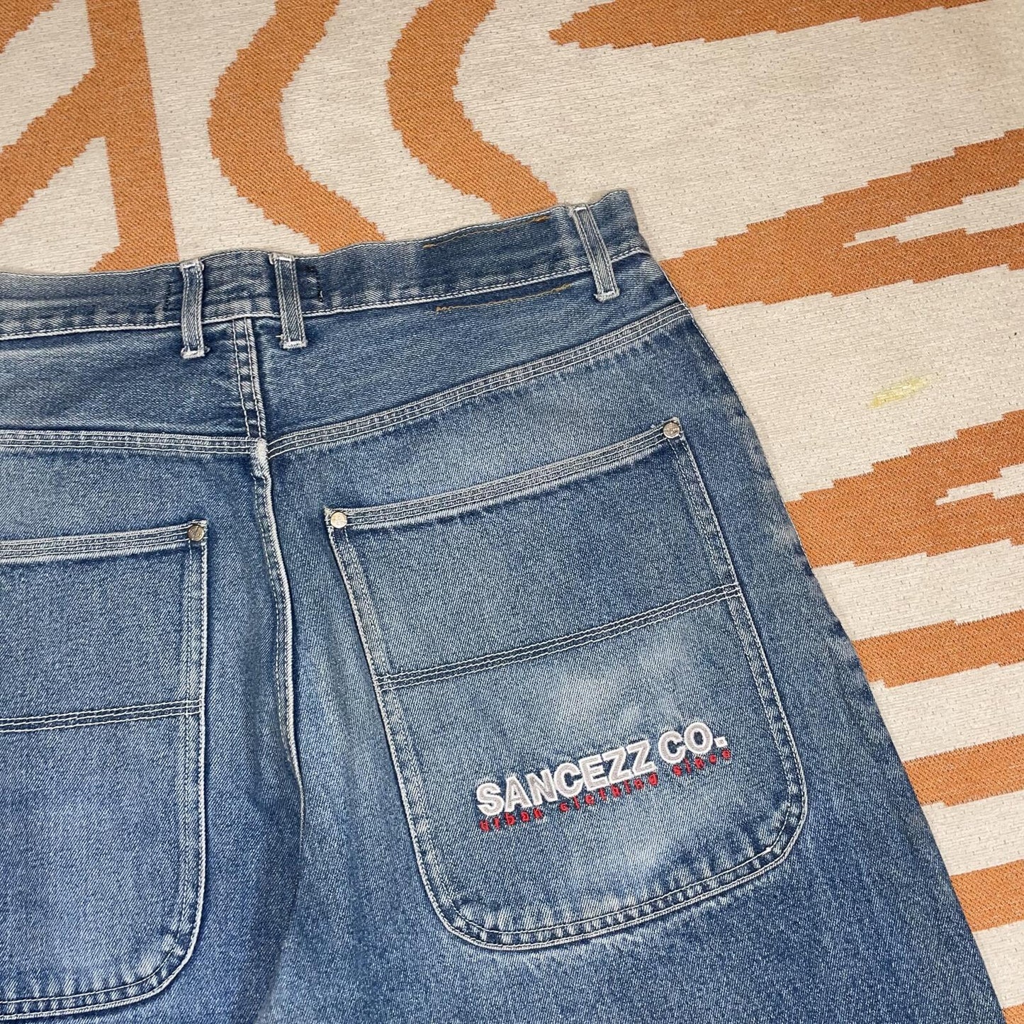 Sancezz 00s Embroidered Baggy Jeans 36x29