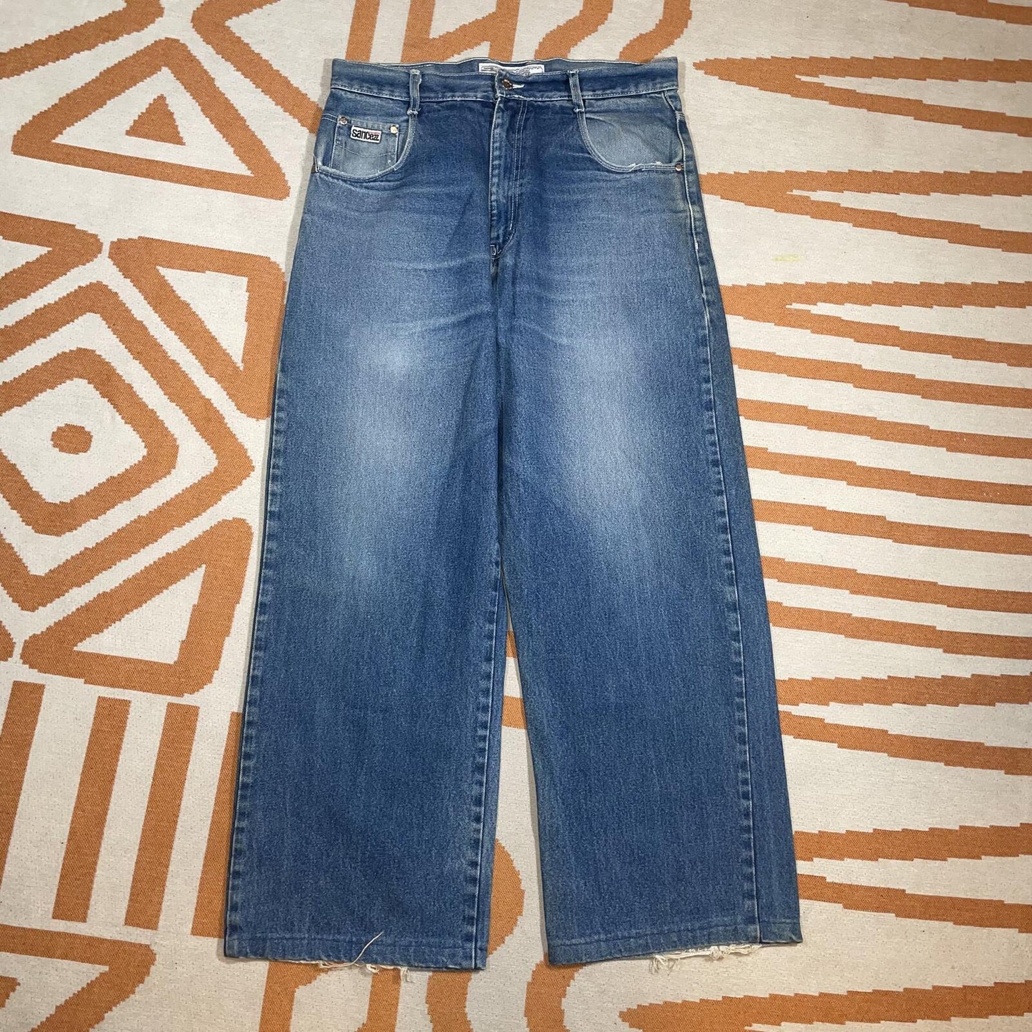 Sancezz 00s Embroidered Baggy Jeans 36x29