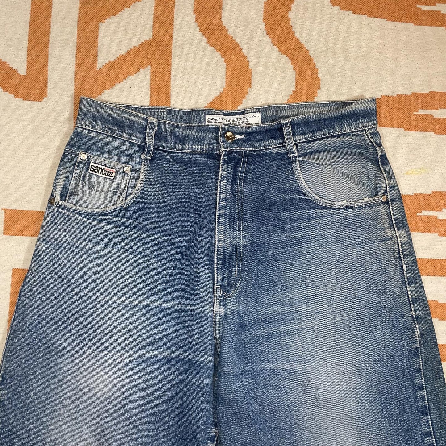 Sancezz 00s Embroidered Baggy Jeans 36x29