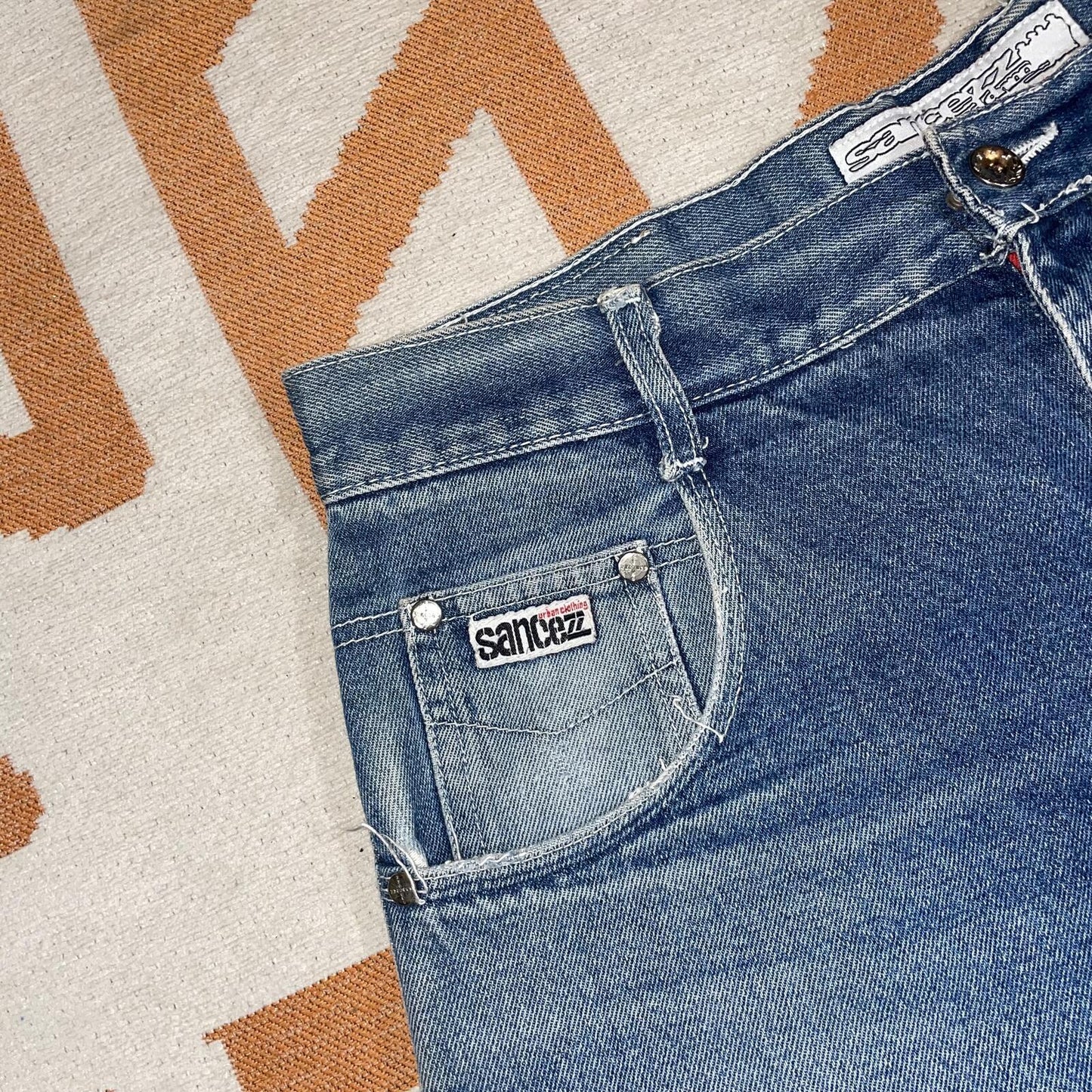 Sancezz 00s Embroidered Baggy Jeans 36x29