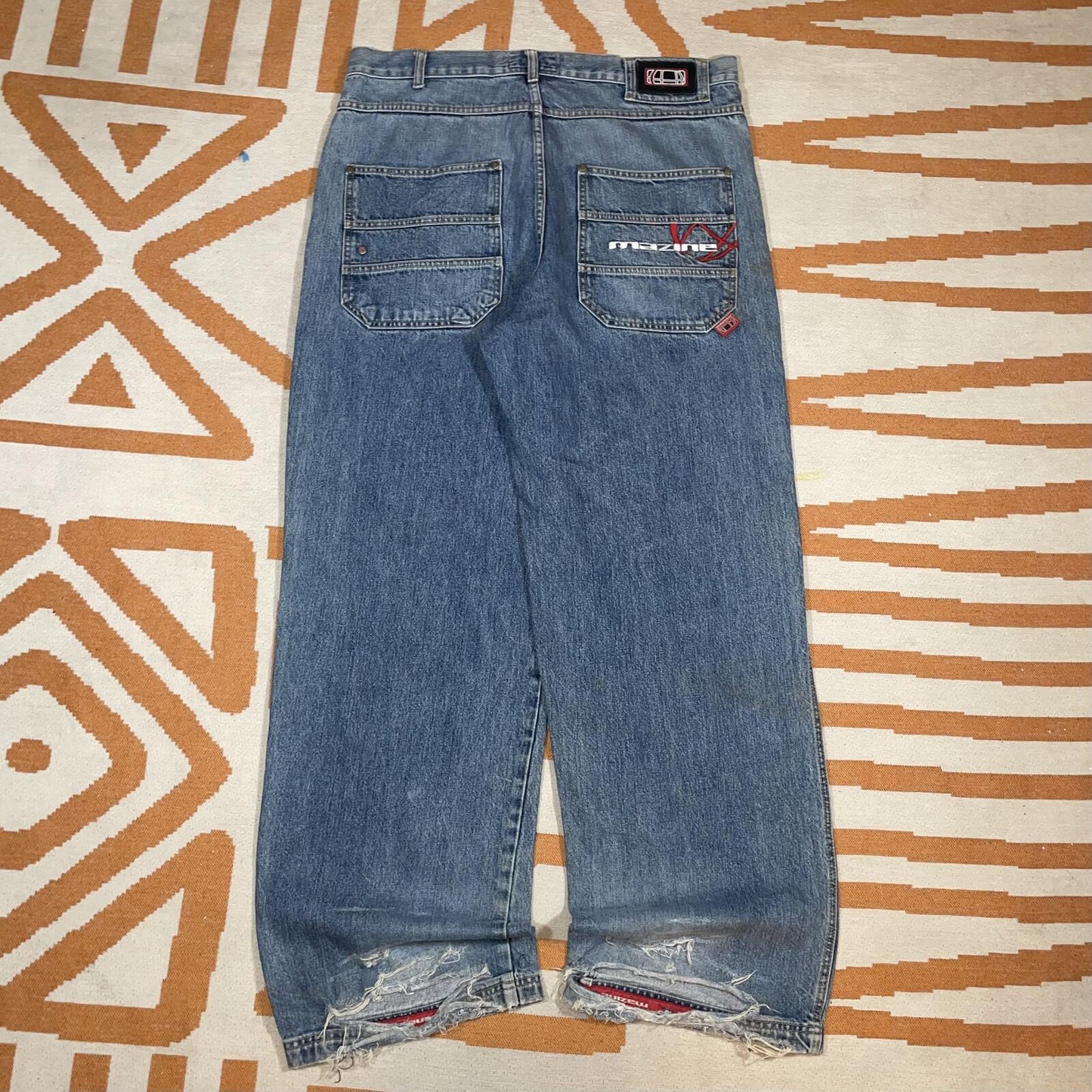 Mazine 00s Embroideres Baggy Denim Jeans 36x33