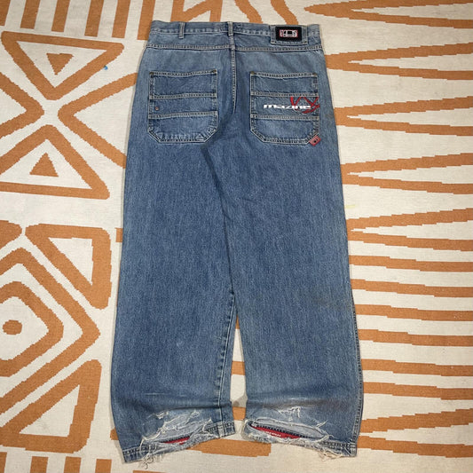 Mazine 00s Embroideres Baggy Denim Jeans 36x33