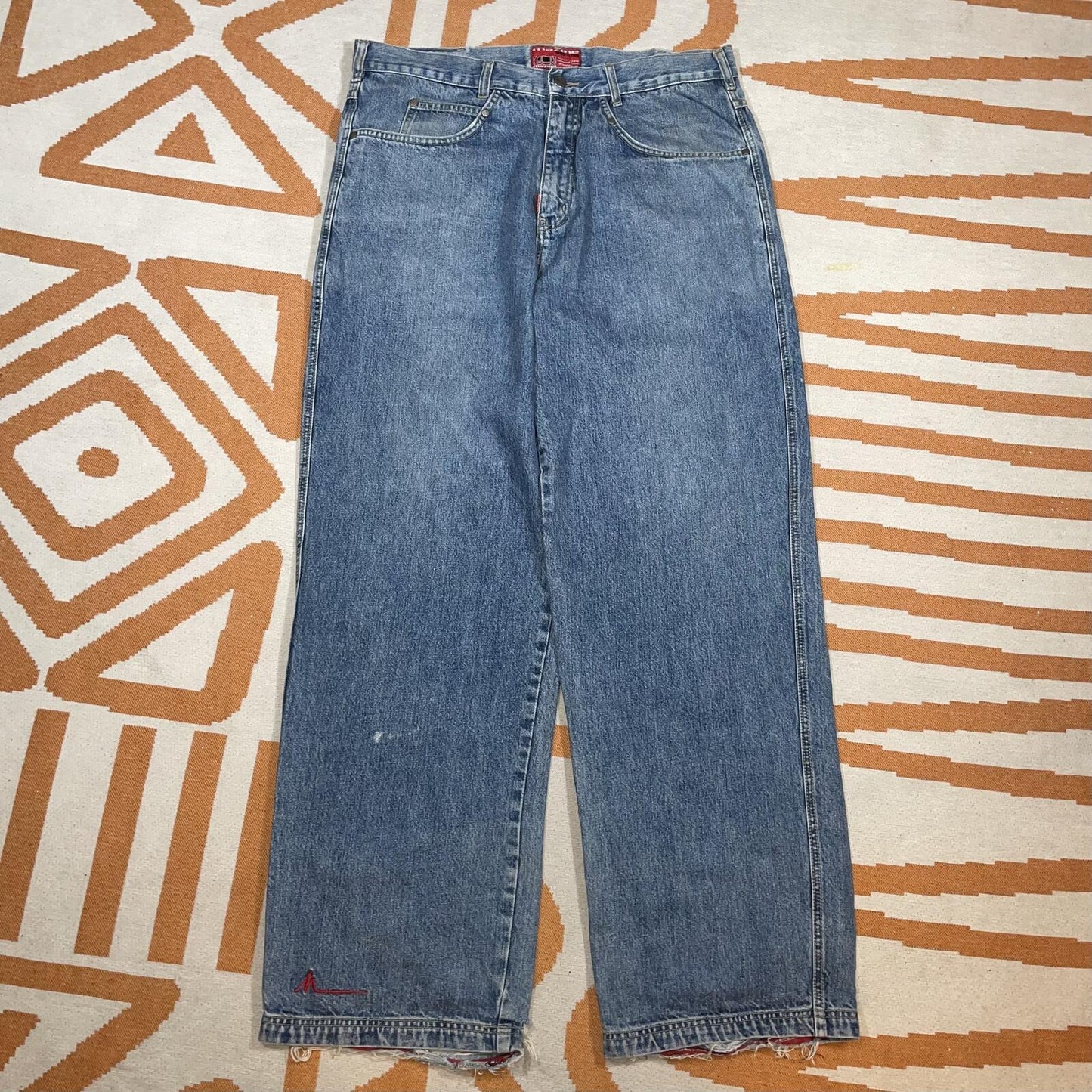 Mazine 00s Embroideres Baggy Denim Jeans 36x33