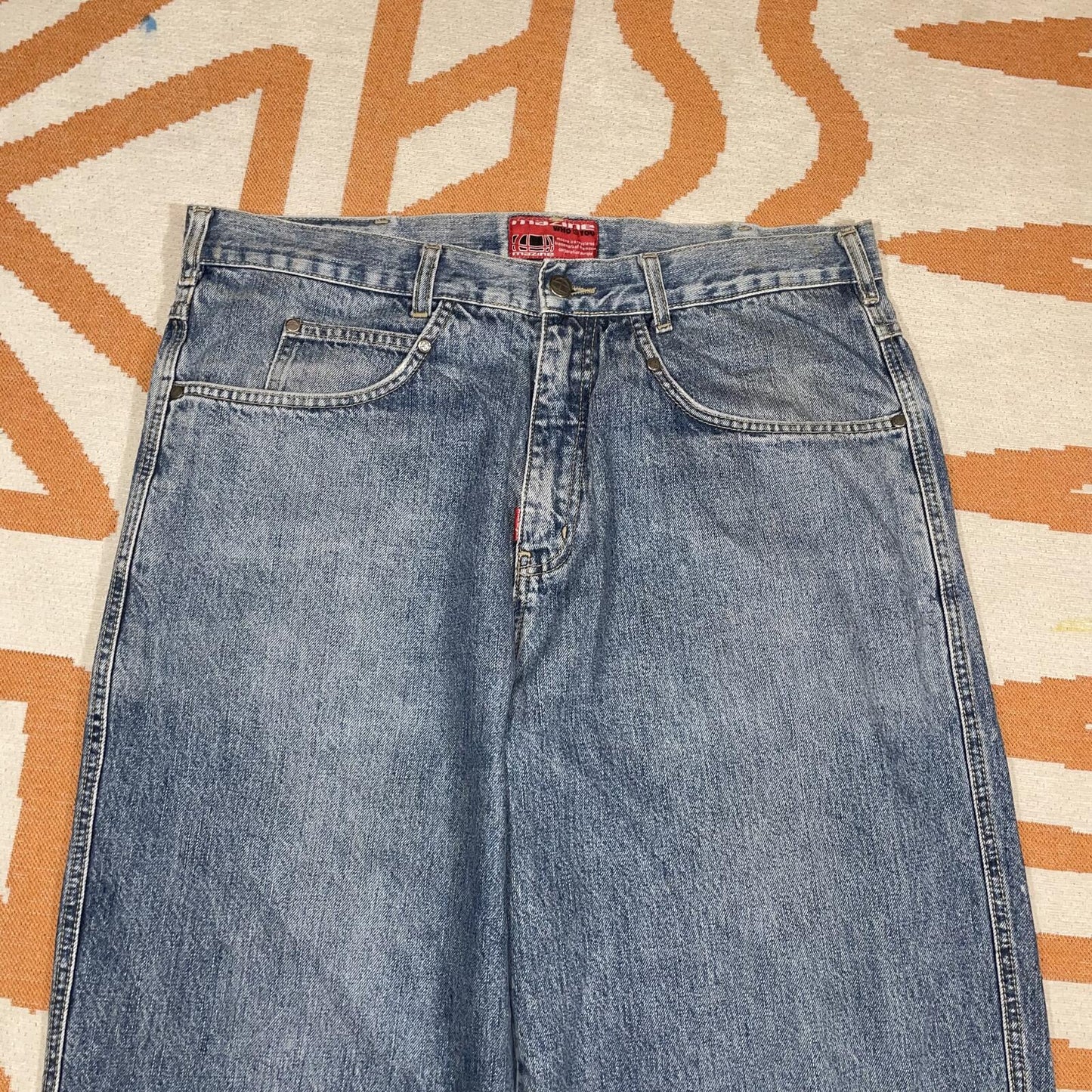 Mazine 00s Embroideres Baggy Denim Jeans 36x33