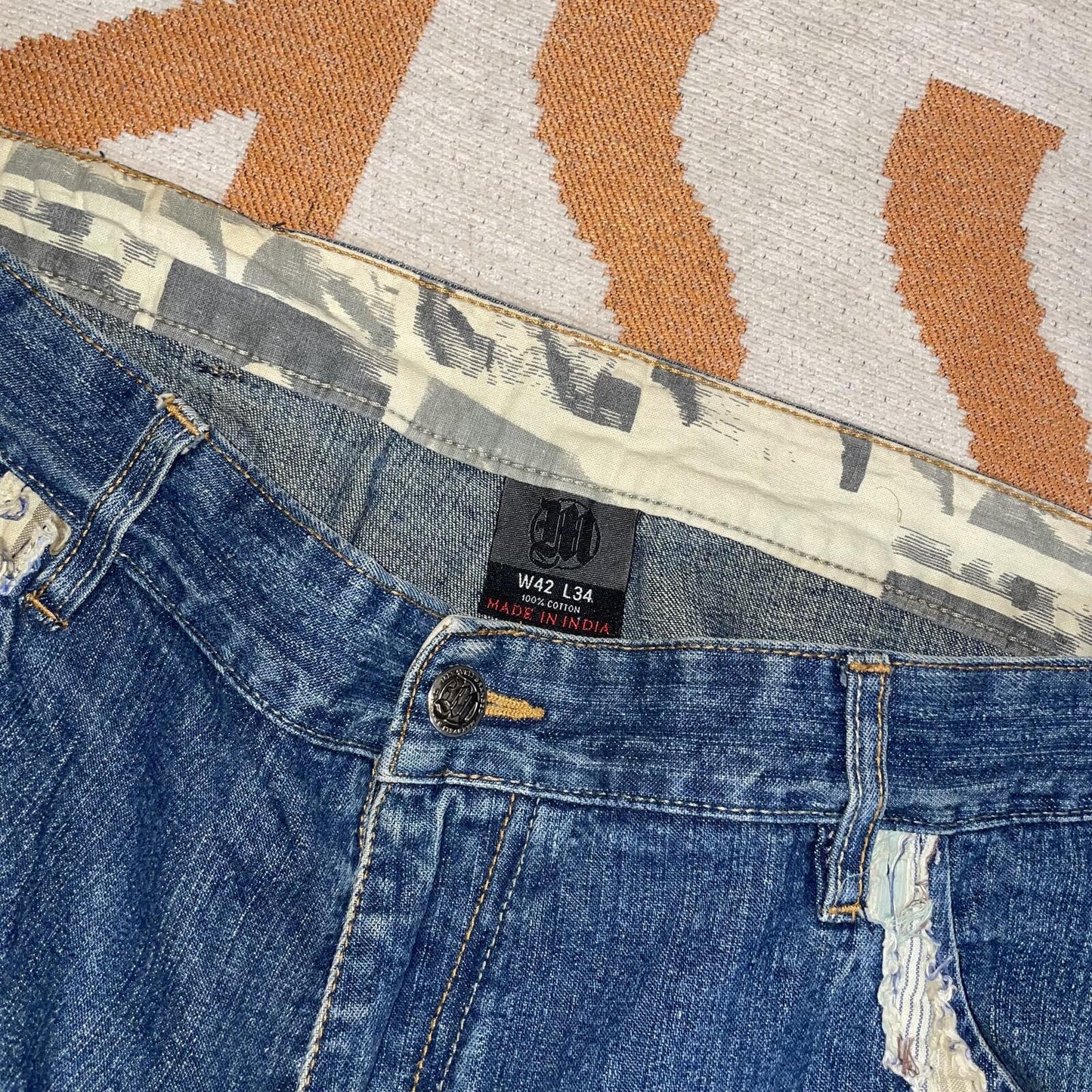 Makaveli 00s Patched/Embroidered ‘Tupac’ Baggy Denim Jeans 42x34