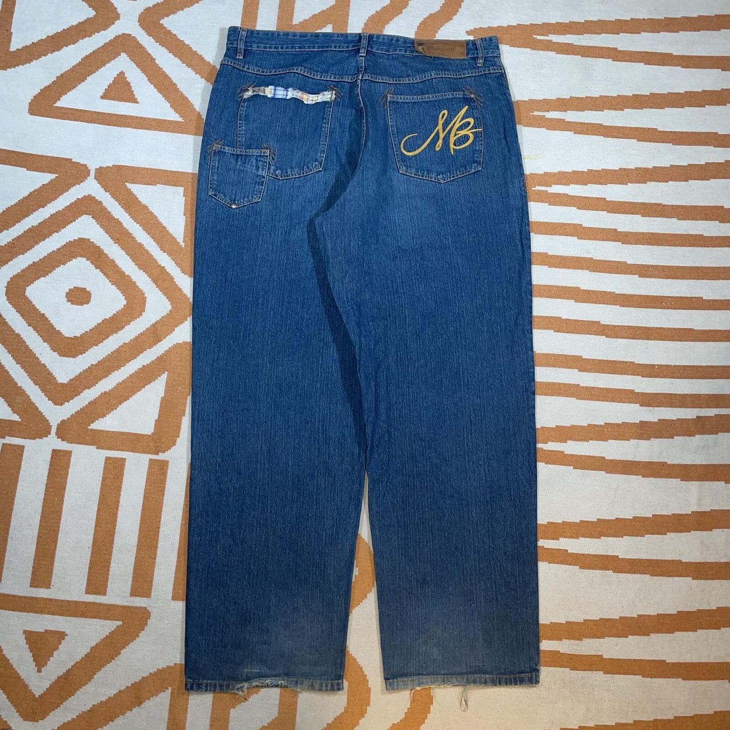 Makaveli 00s Patched/Embroidered ‘Tupac’ Baggy Denim Jeans 42x34
