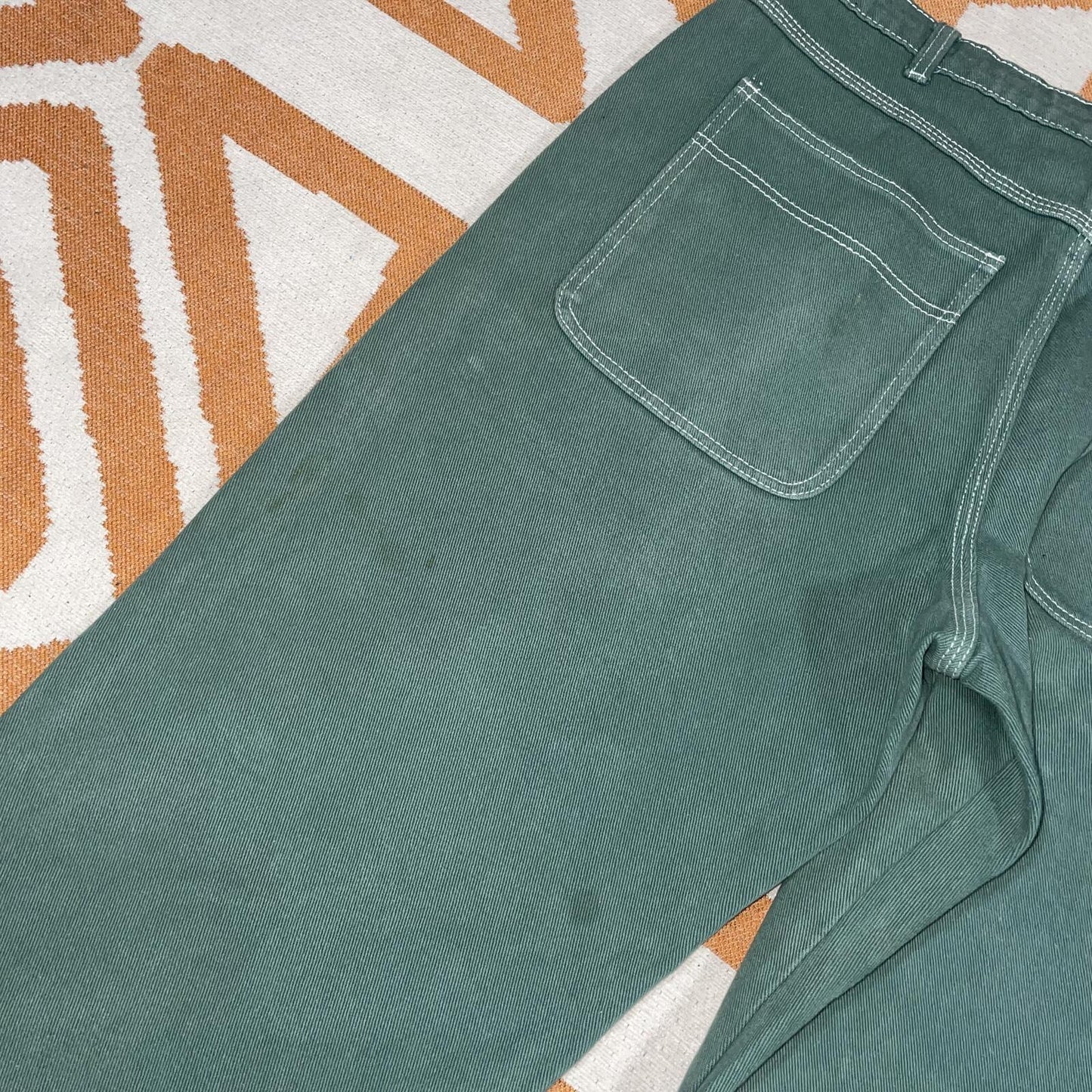Butter Goods ‘21 Embroidered ‘Matchstick’ Green Jeans 32x30