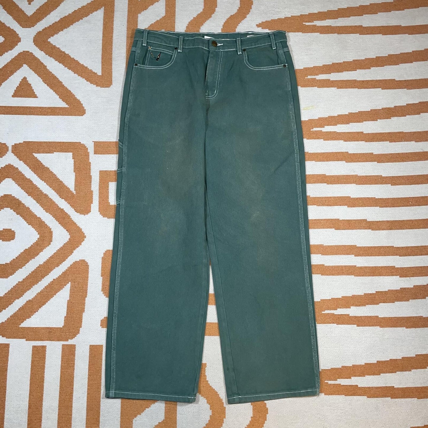 Butter Goods ‘21 Embroidered ‘Matchstick’ Green Jeans 32x30