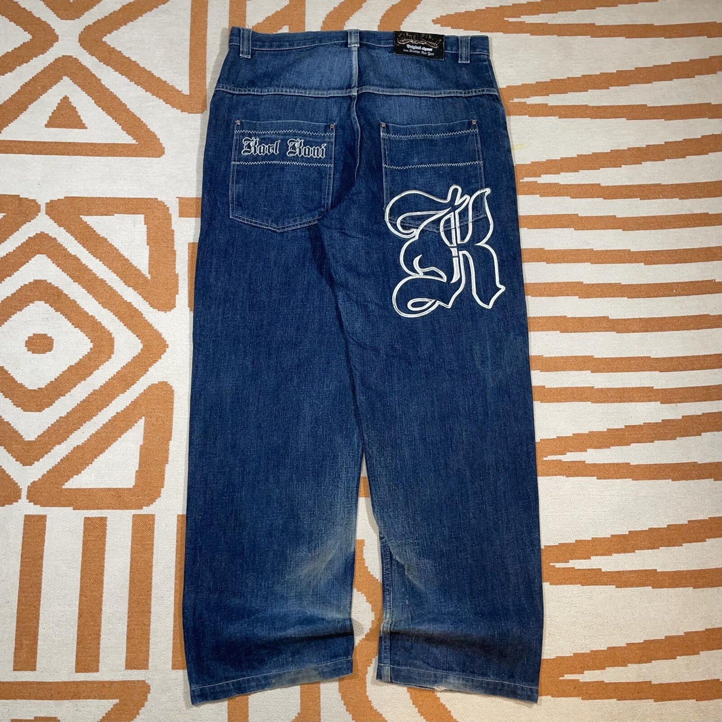 Karl Kani 00s Embroidered ‘Big K’ Baggy Denim Jeans 36x32