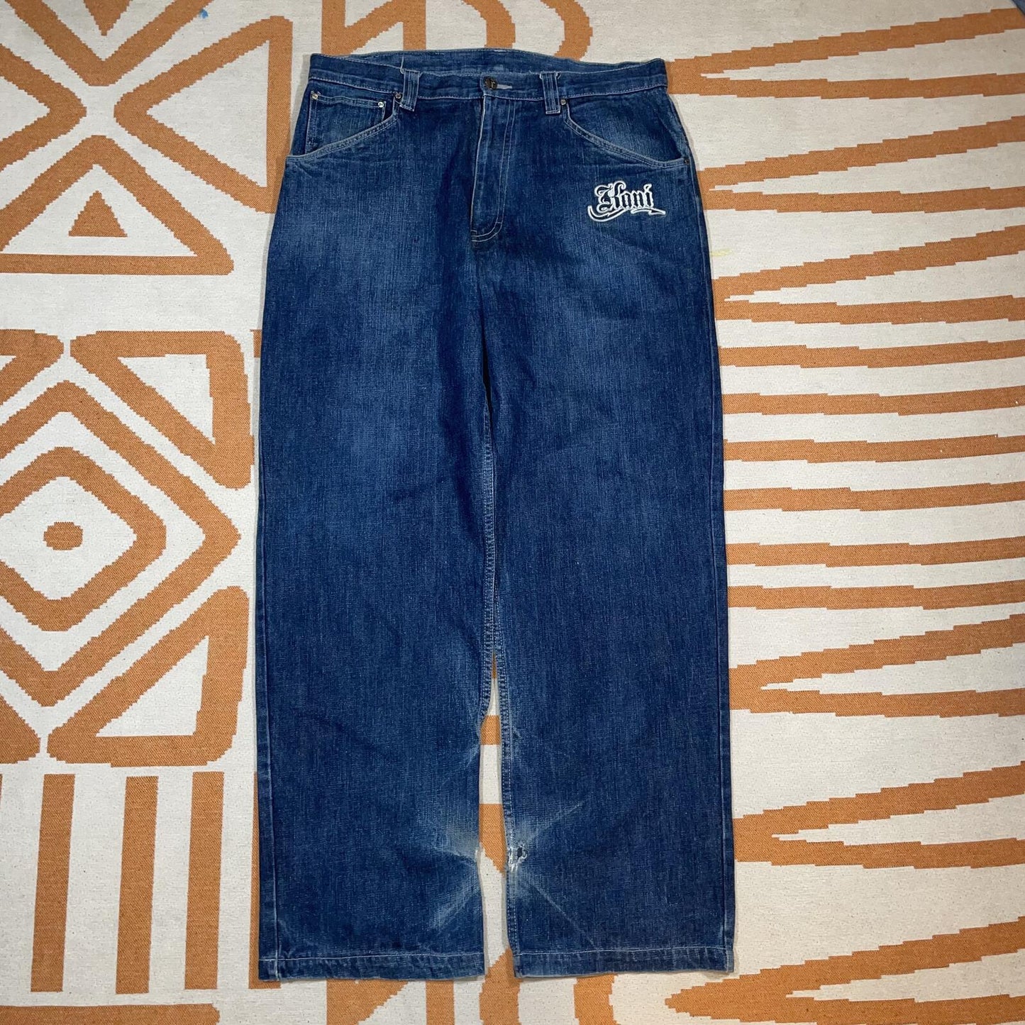 Karl Kani 00s Embroidered ‘Big K’ Baggy Denim Jeans 36x32