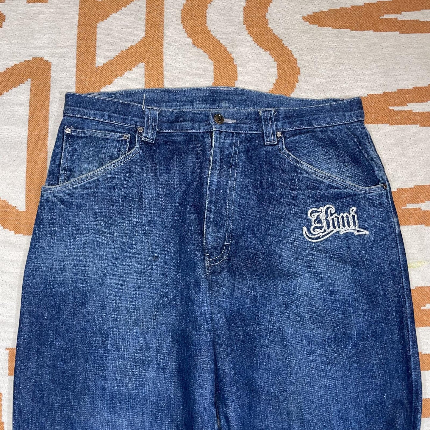 Karl Kani 00s Embroidered ‘Big K’ Baggy Denim Jeans 36x32
