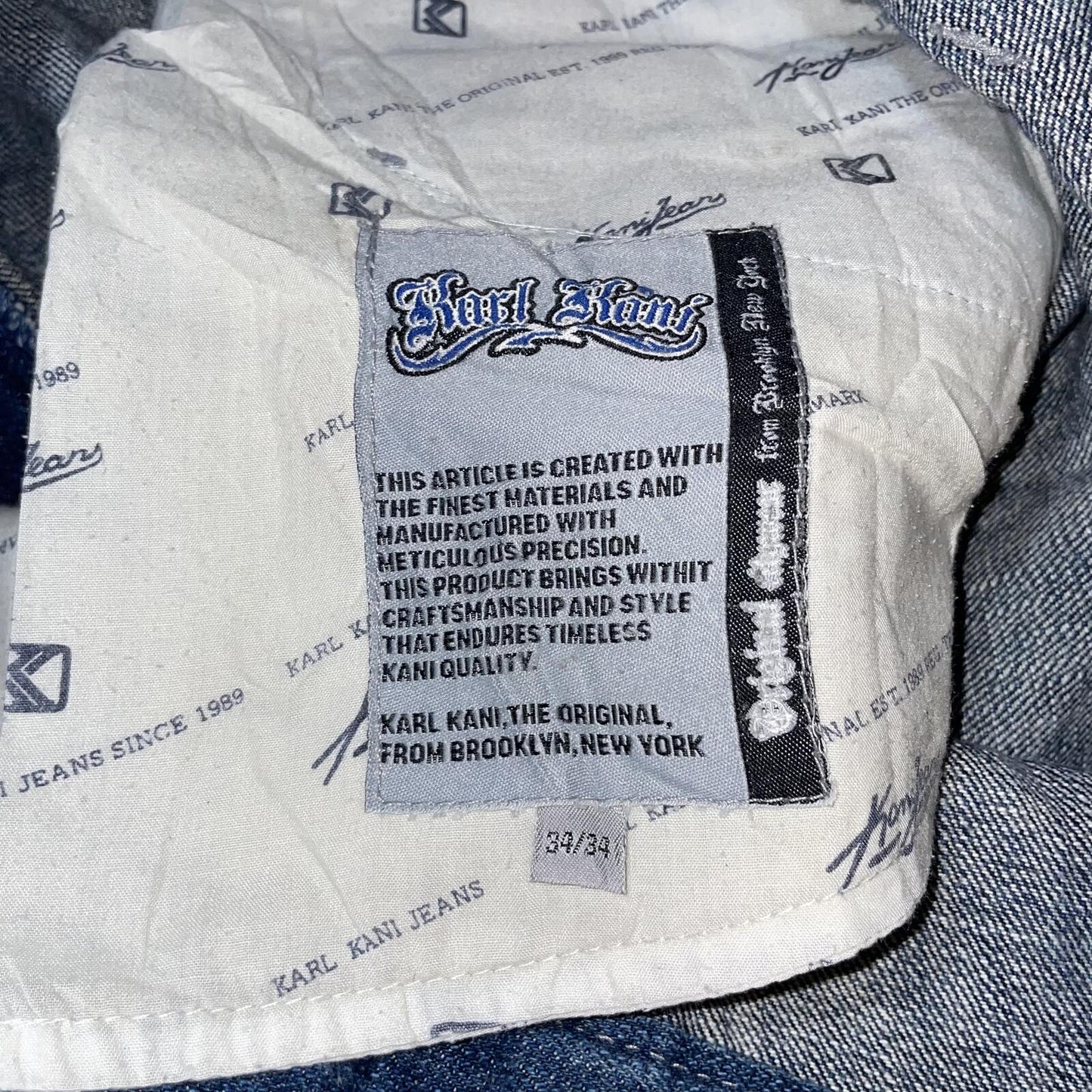 Karl Kani 00s Embroidered ‘Big K’ Baggy Denim Jeans 36x32