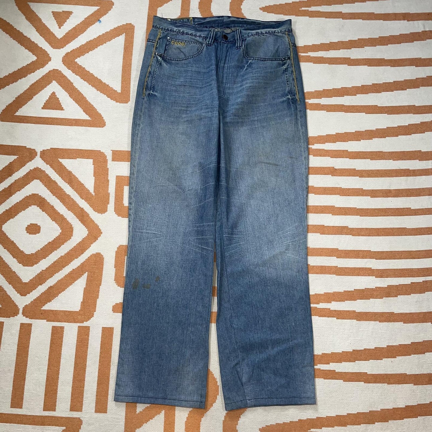 Coogi 90s Embroidered ‘Crest’ Baggy Denim Jeans 36x34