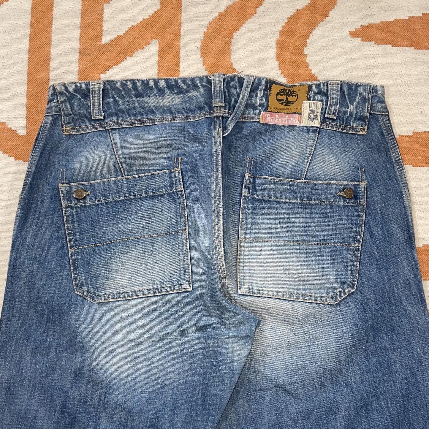 Timberland 00s Baggy Workwear Denim Blue Jeans 36x31