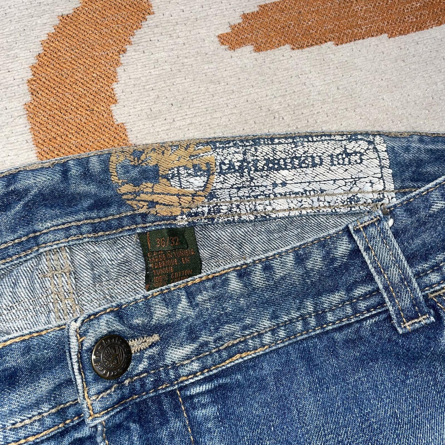 Timberland 00s Baggy Workwear Denim Blue Jeans 36x31