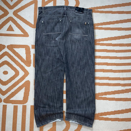 Southpole 00s Hexagon Baggy Black Denim Jeans 40x33