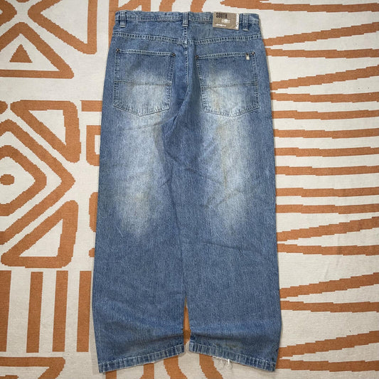 Southpole 00s Baggy Hexagon Denim Blue Jeans 36x34