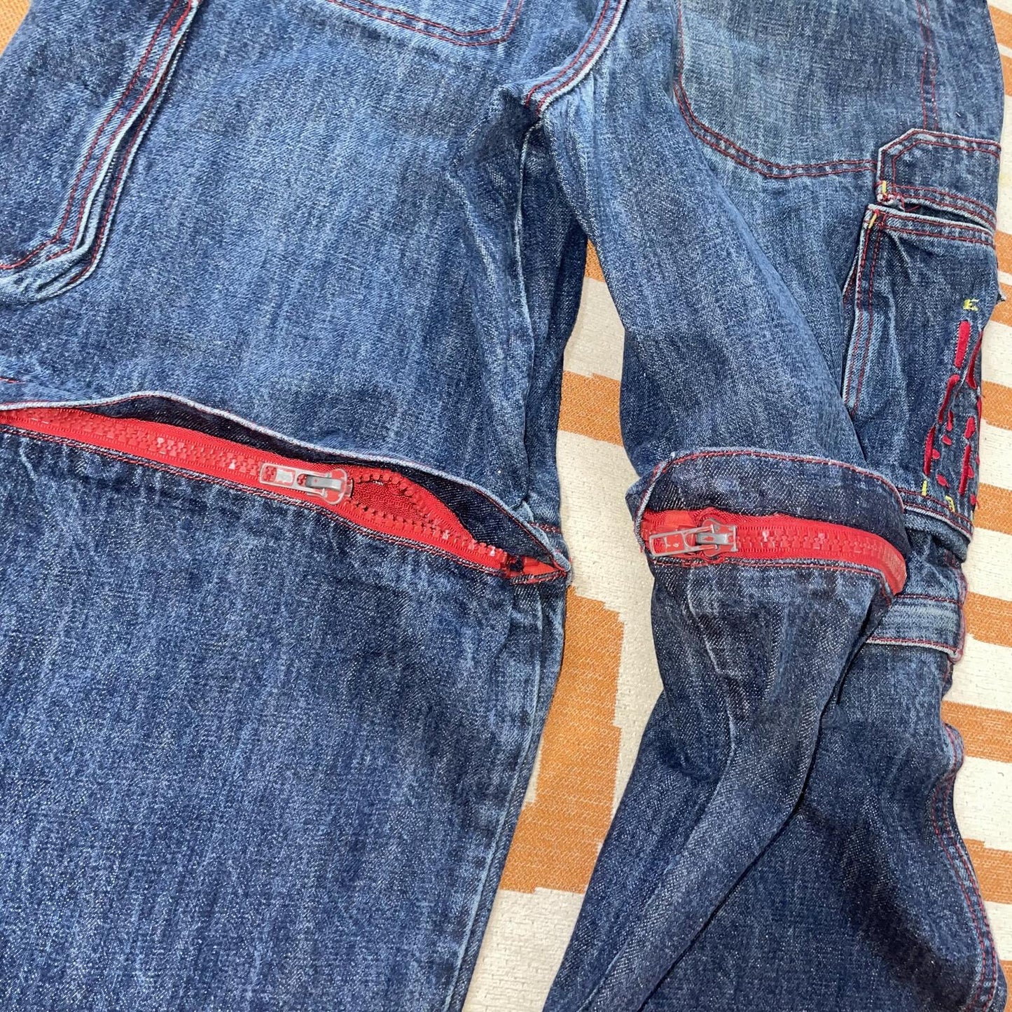 Esco 00s Zipoff Embroidered Heavy Cargo Jeans 28x32