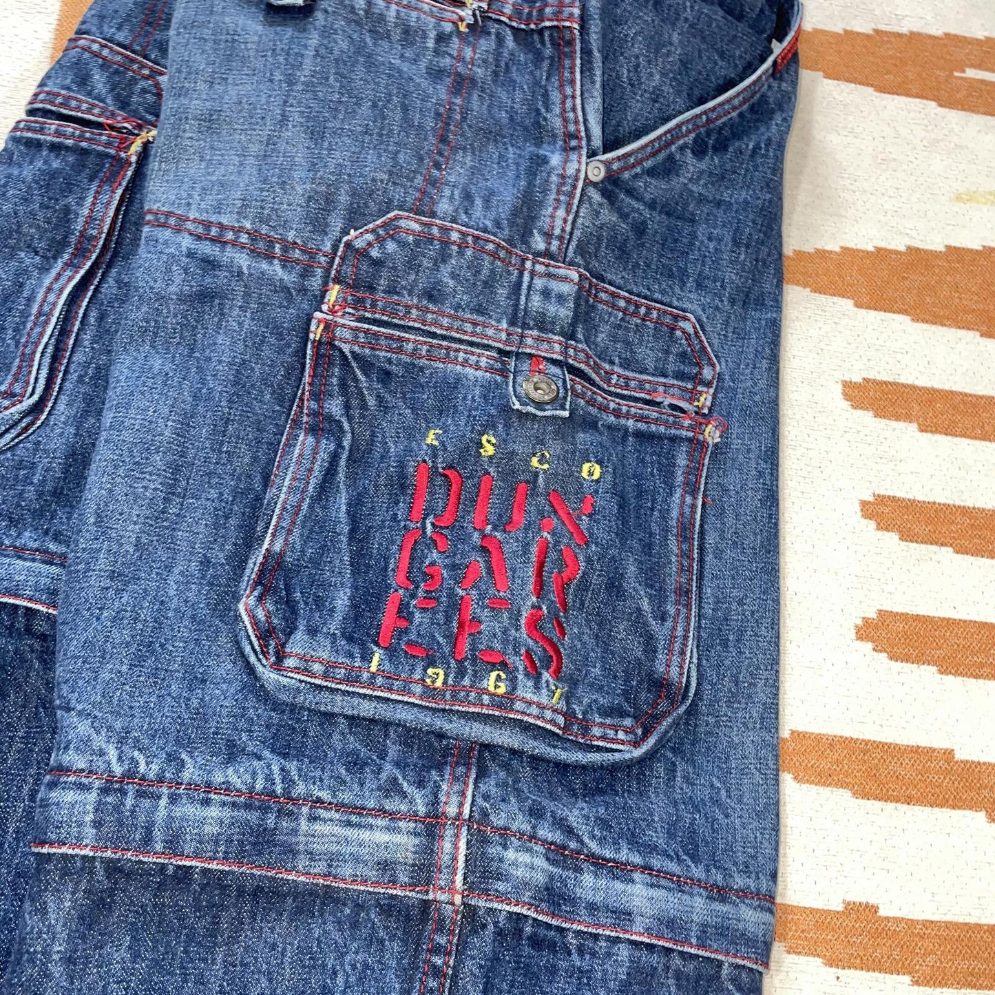 Esco 00s Zipoff Embroidered Heavy Cargo Jeans 28x32