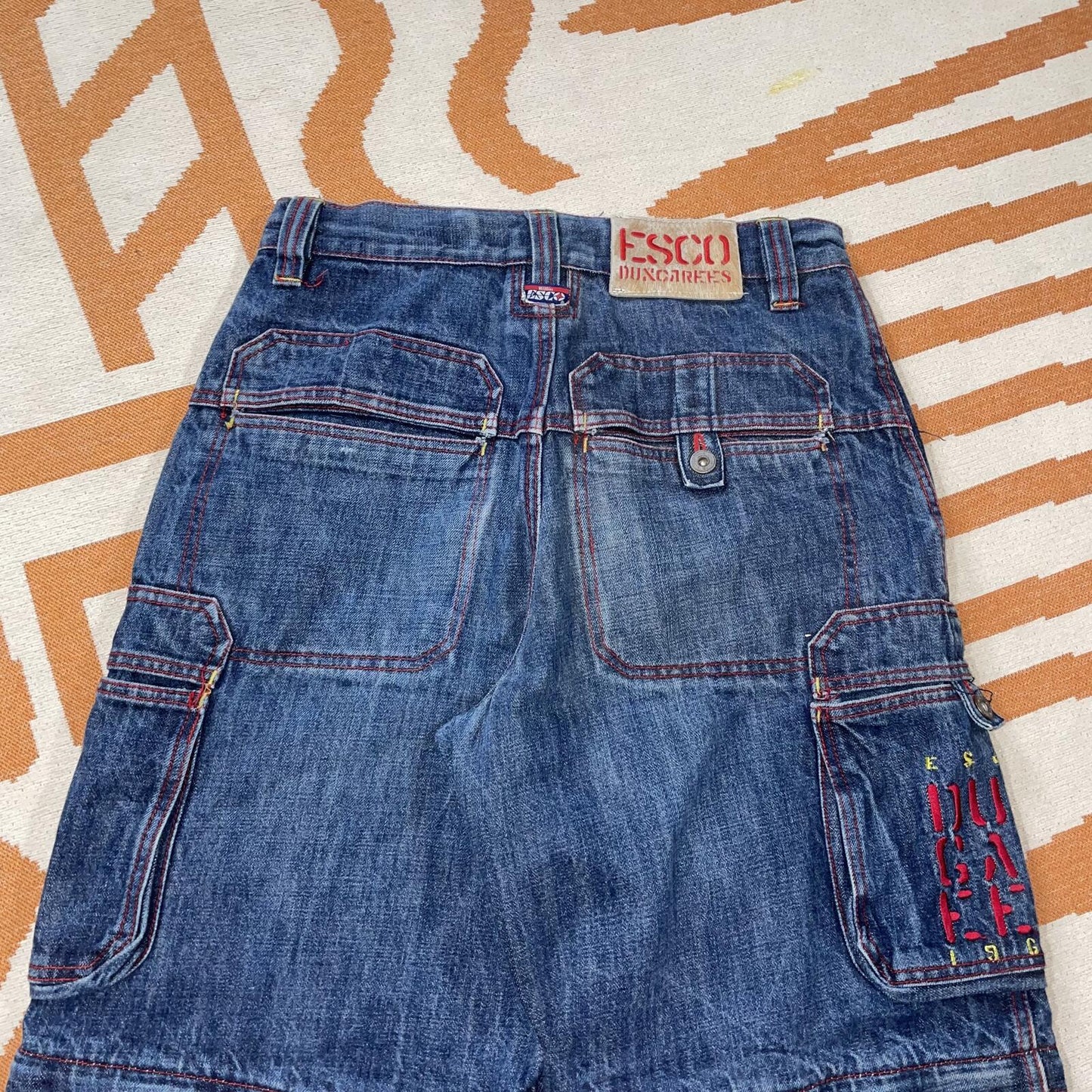 Esco 00s Zipoff Embroidered Heavy Cargo Jeans 28x32