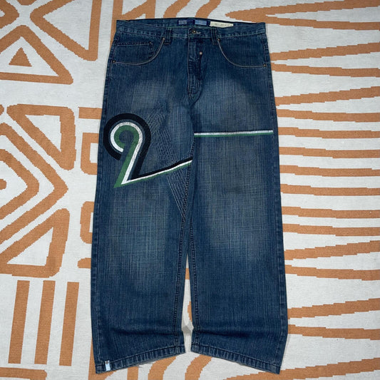 Southpole 00s Printed Baggy Denim Jeans 38x32