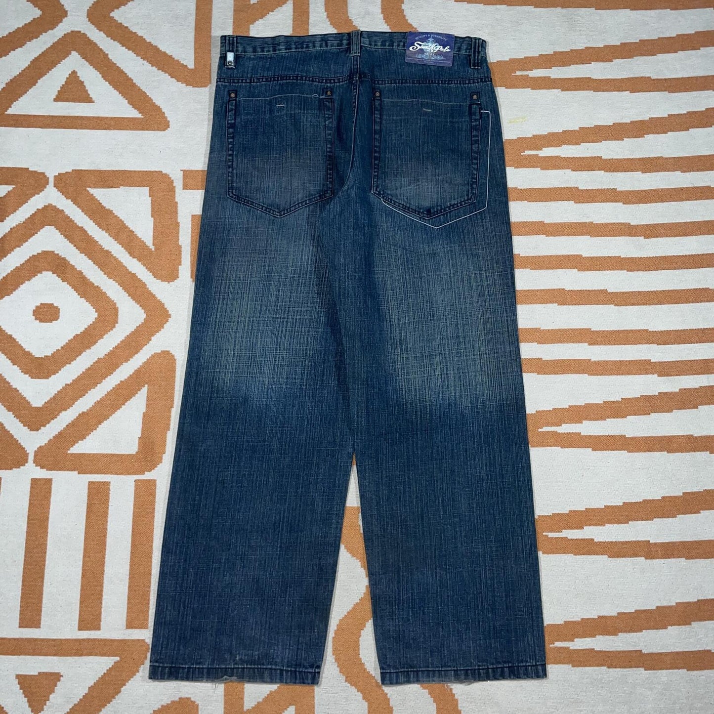 Southpole 00s Printed Baggy Denim Jeans 38x32