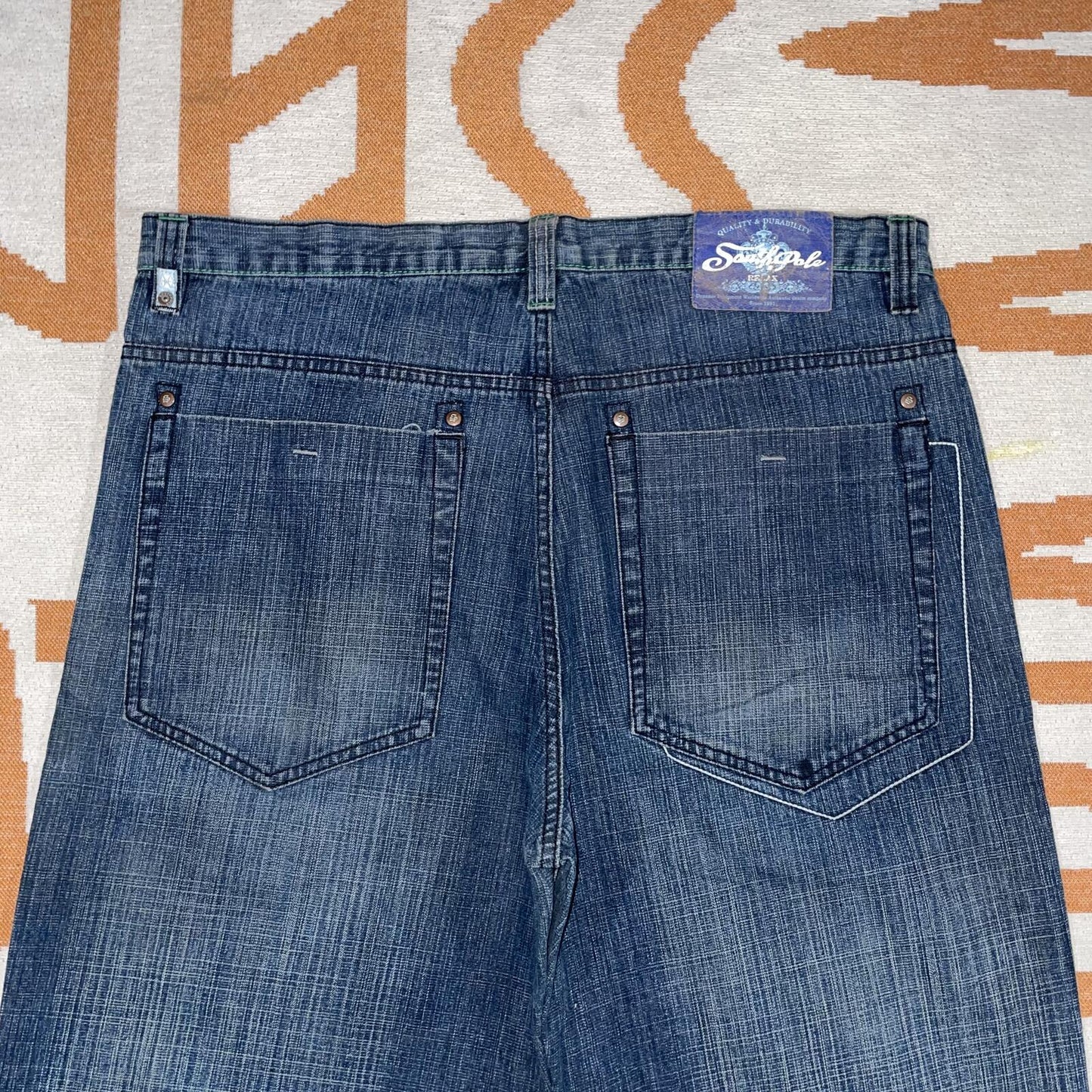 Southpole 00s Printed Baggy Denim Jeans 38x32
