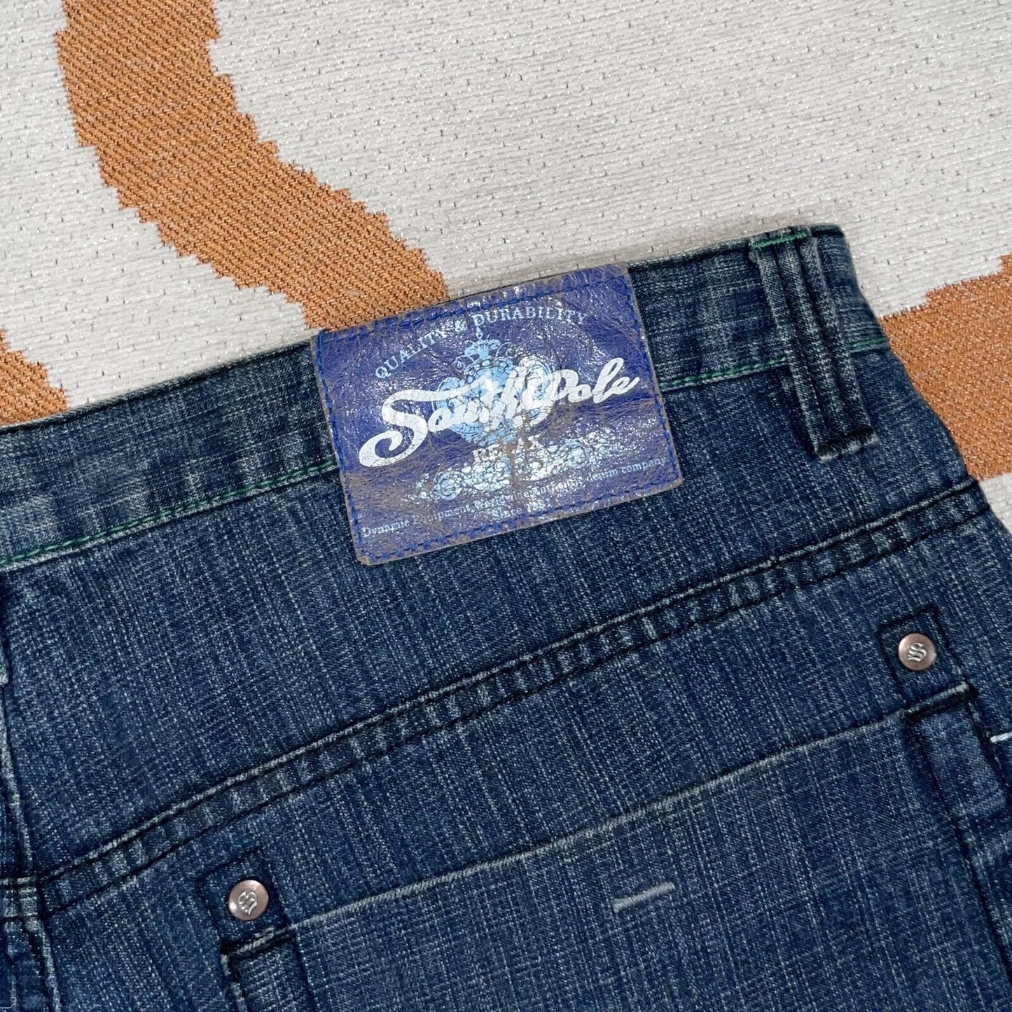 Southpole 00s Printed Baggy Denim Jeans 38x32