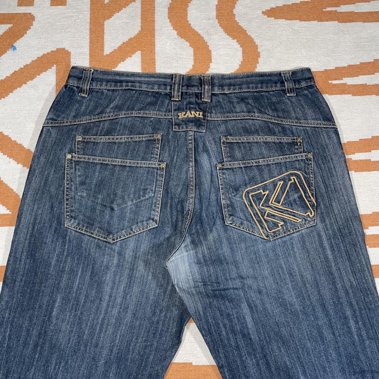 Karl Kani 00s Embroidered Gold ‘K’ Baggy Jeans 40x29