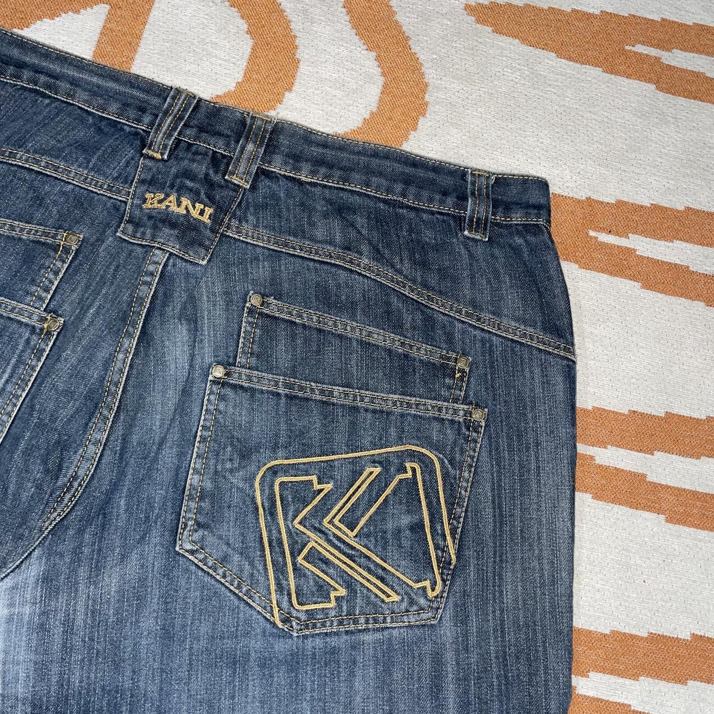 Karl Kani 00s Embroidered Gold ‘K’ Baggy Jeans 40x29