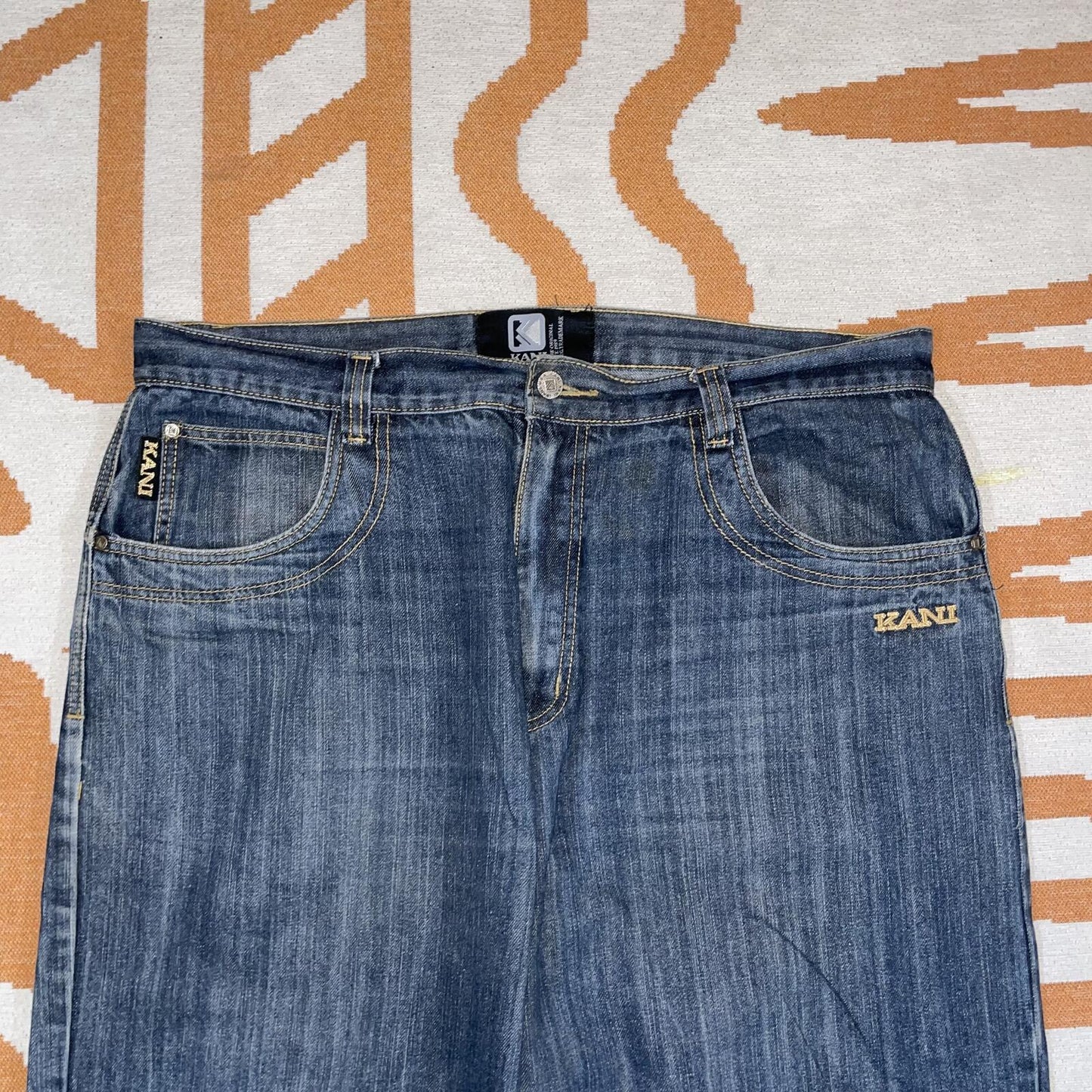Karl Kani 00s Embroidered Gold ‘K’ Baggy Jeans 40x29