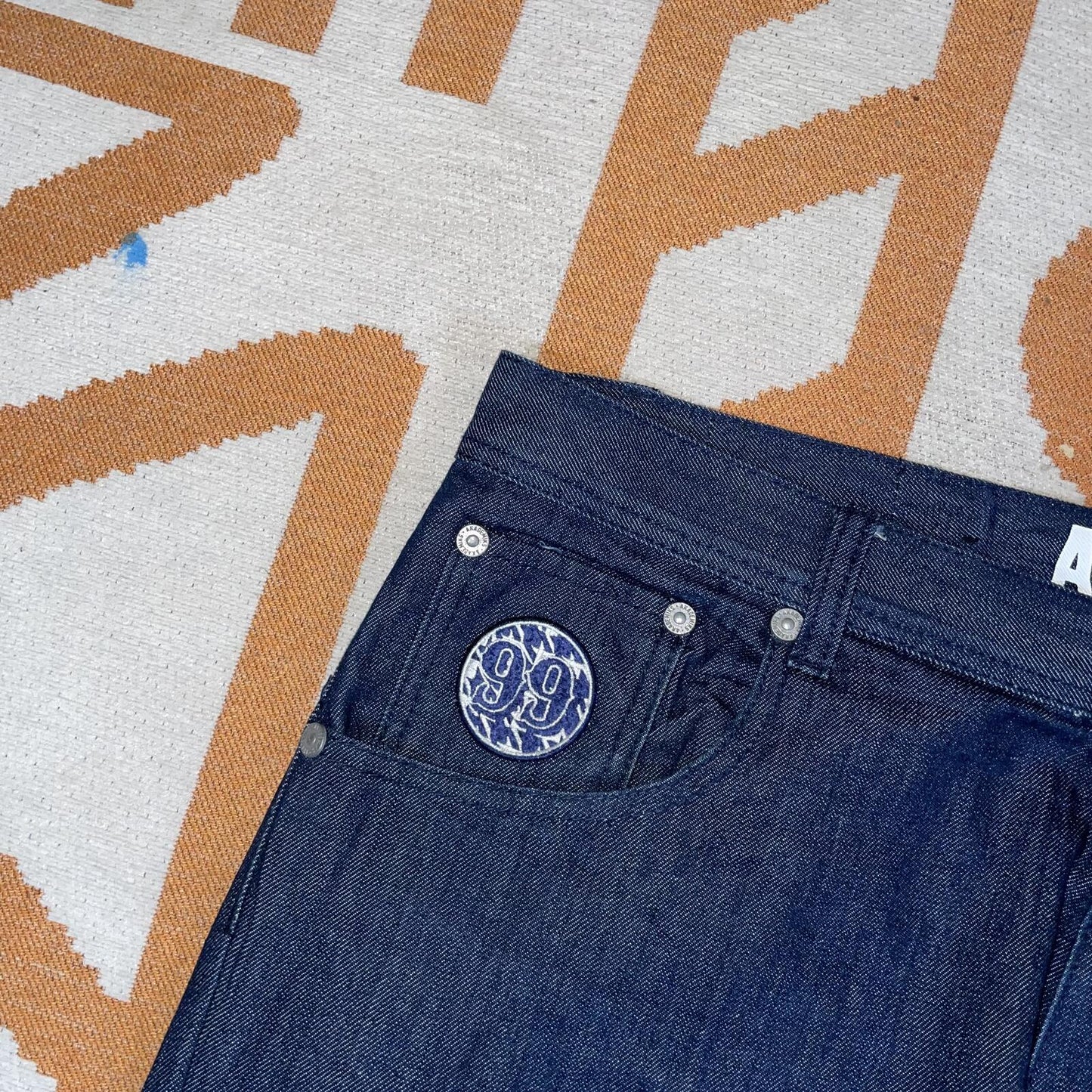 Akademiks 00s Embroidered ‘A’ Monogram Baggy Denim Jeans 42x33