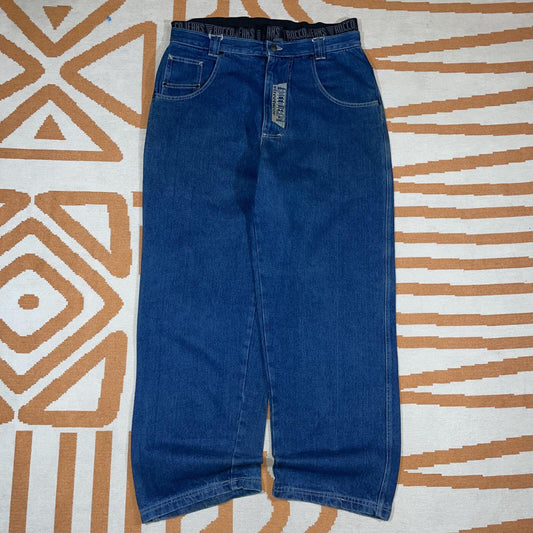 Rocco 00s Embroidered Baggy Denim Jeans 36x32