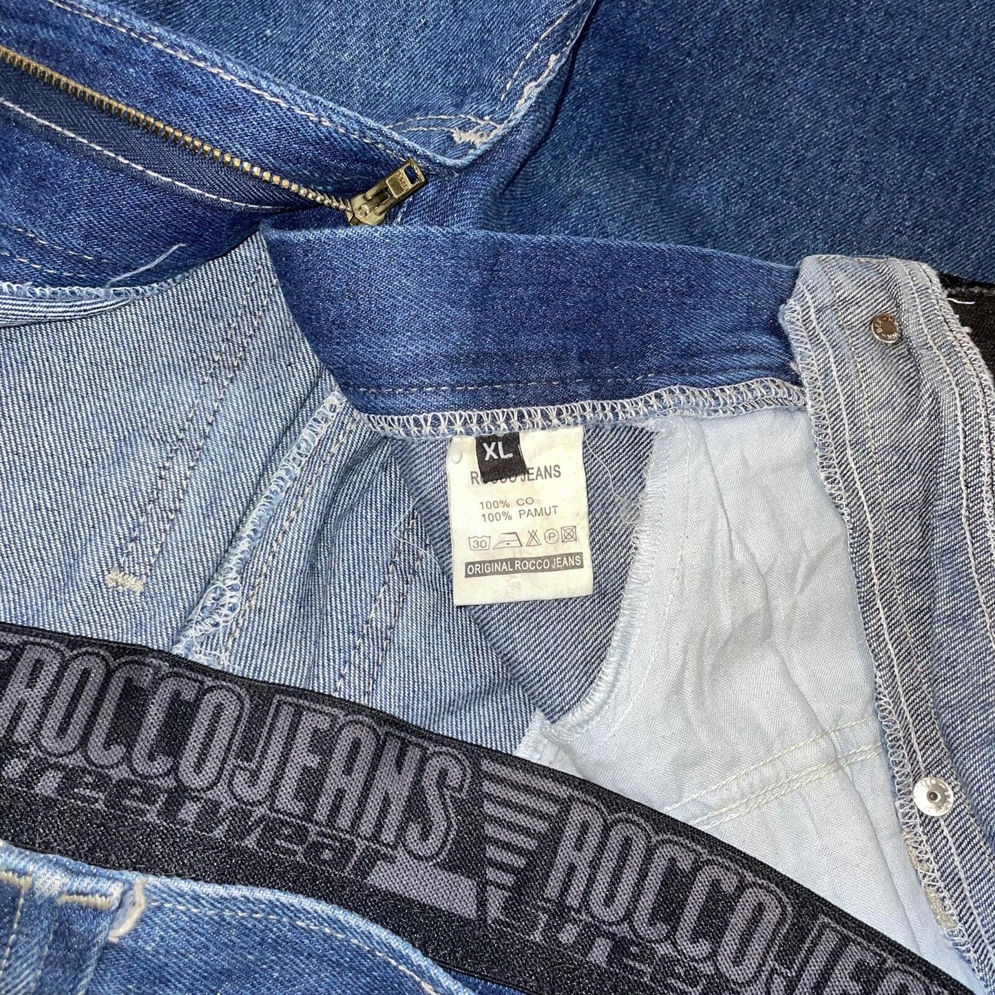 Rocco 00s Embroidered Baggy Denim Jeans 36x32