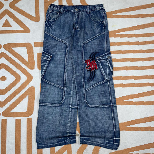 Dognose 90s Embroidered ‘Grind’ Cargo Jeans 32x31