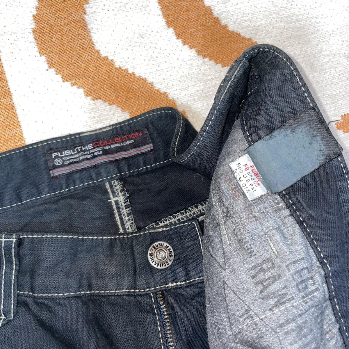 Fubu 00s Embroidered Racing Black Jeans 32x32