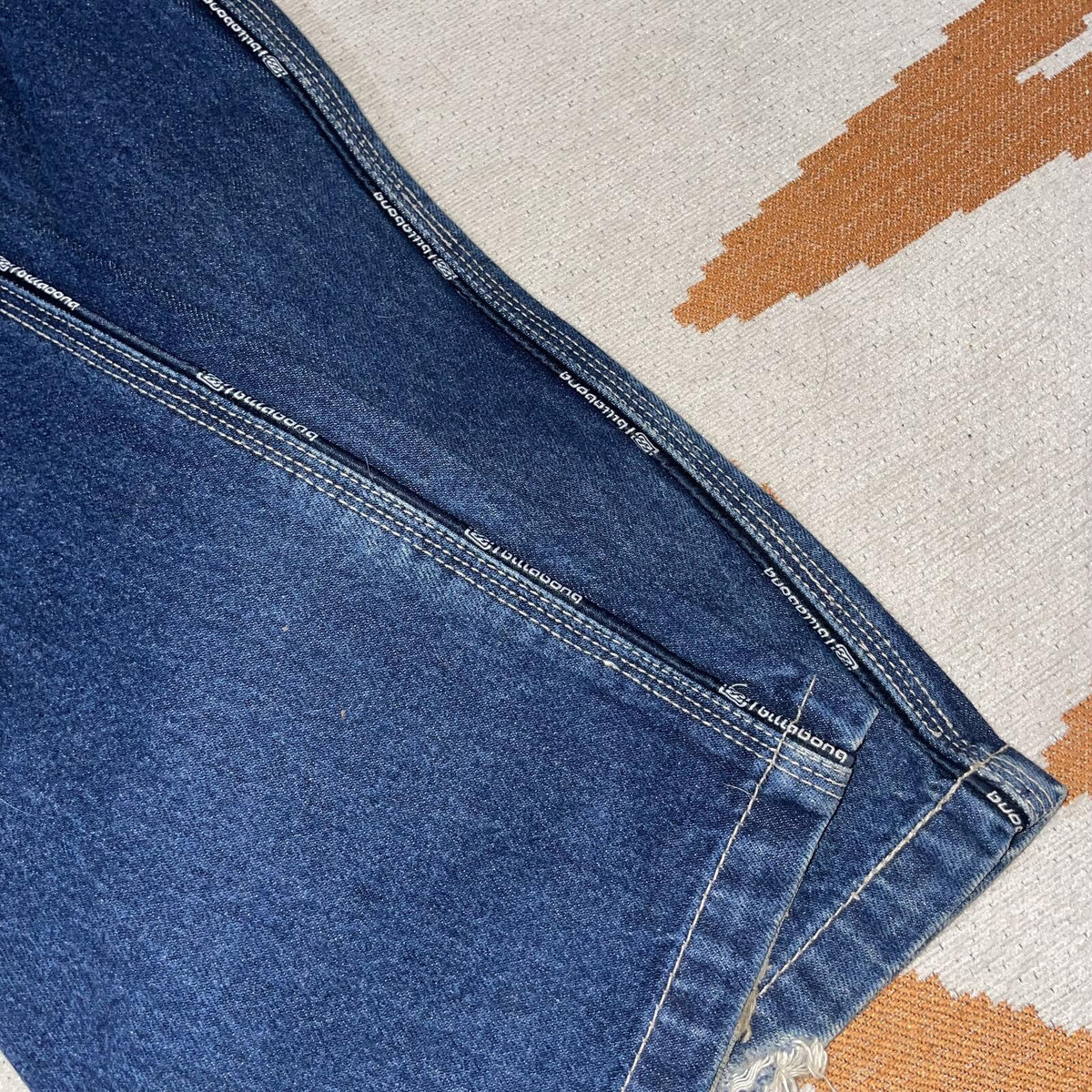 Billabong 00s Spec73 Patched Baggy Blue Jeans 33x33
