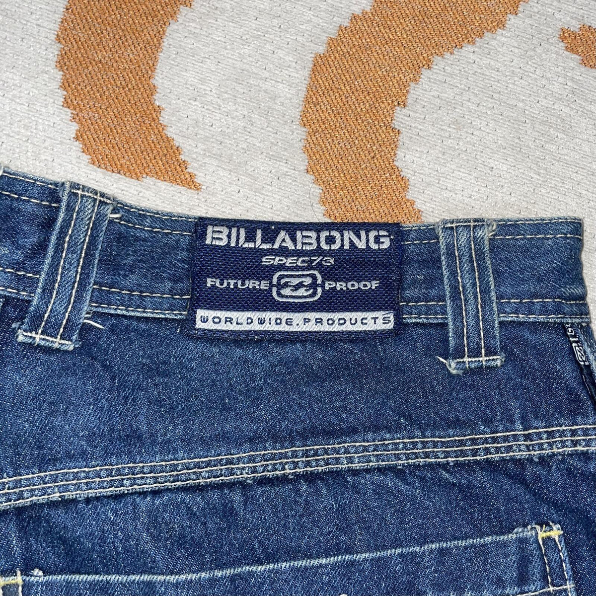 Billabong 00s Spec73 Patched Baggy Blue Jeans 33x33