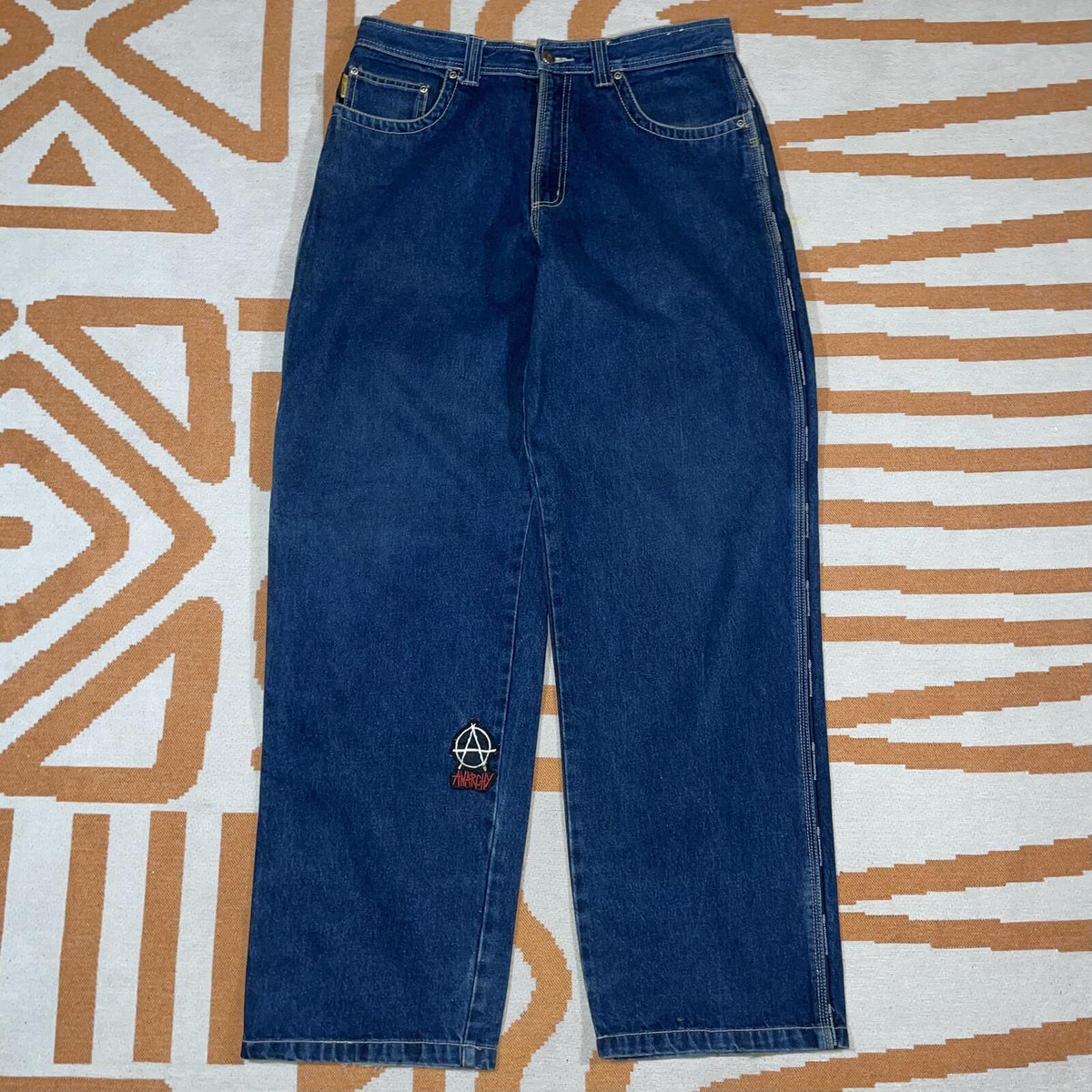 Billabong 00s Spec73 Patched Baggy Blue Jeans 33x33
