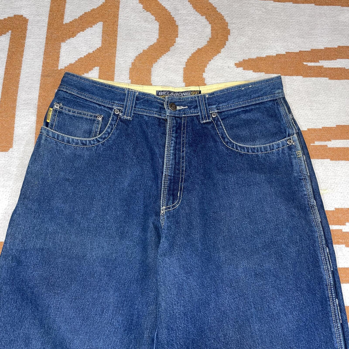 Billabong 00s Spec73 Patched Baggy Blue Jeans 33x33