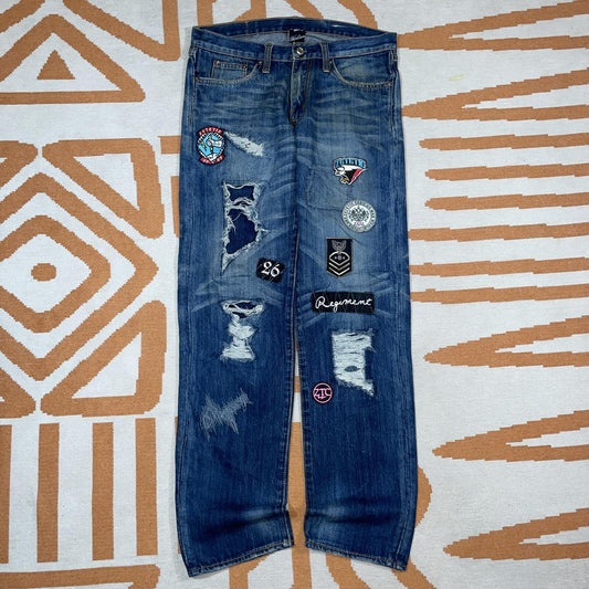 Zetetic 00s Patched Japanese Denim Jeans 32x33