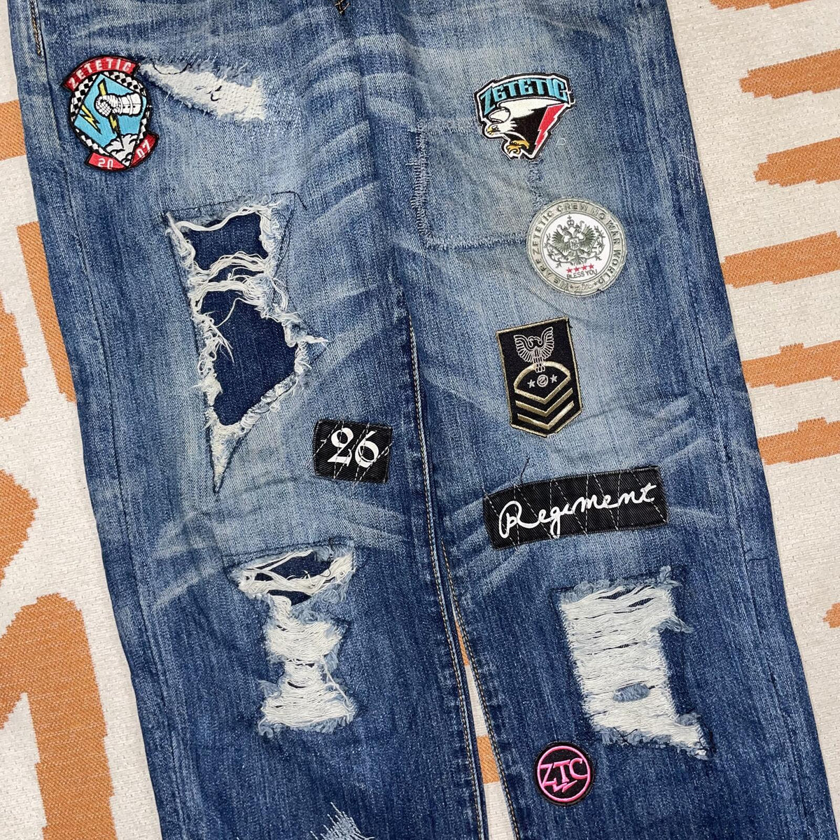 Zetetic 00s Patched Japanese Denim Jeans 32x33