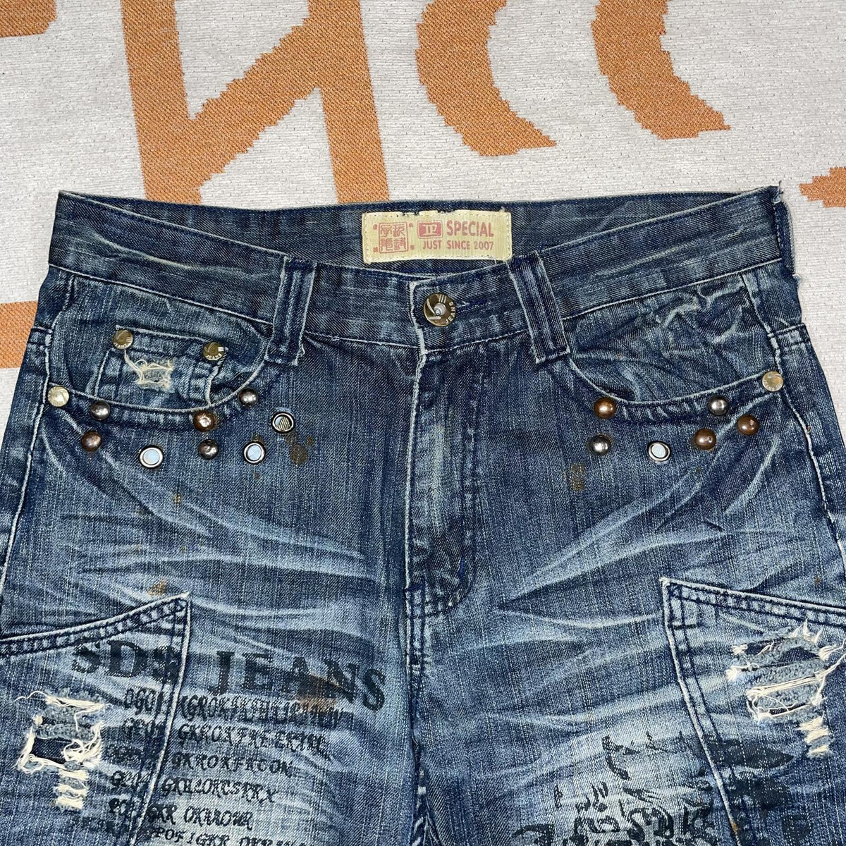 S.D.E Special 00s Printed Japanese Jeans 32x33