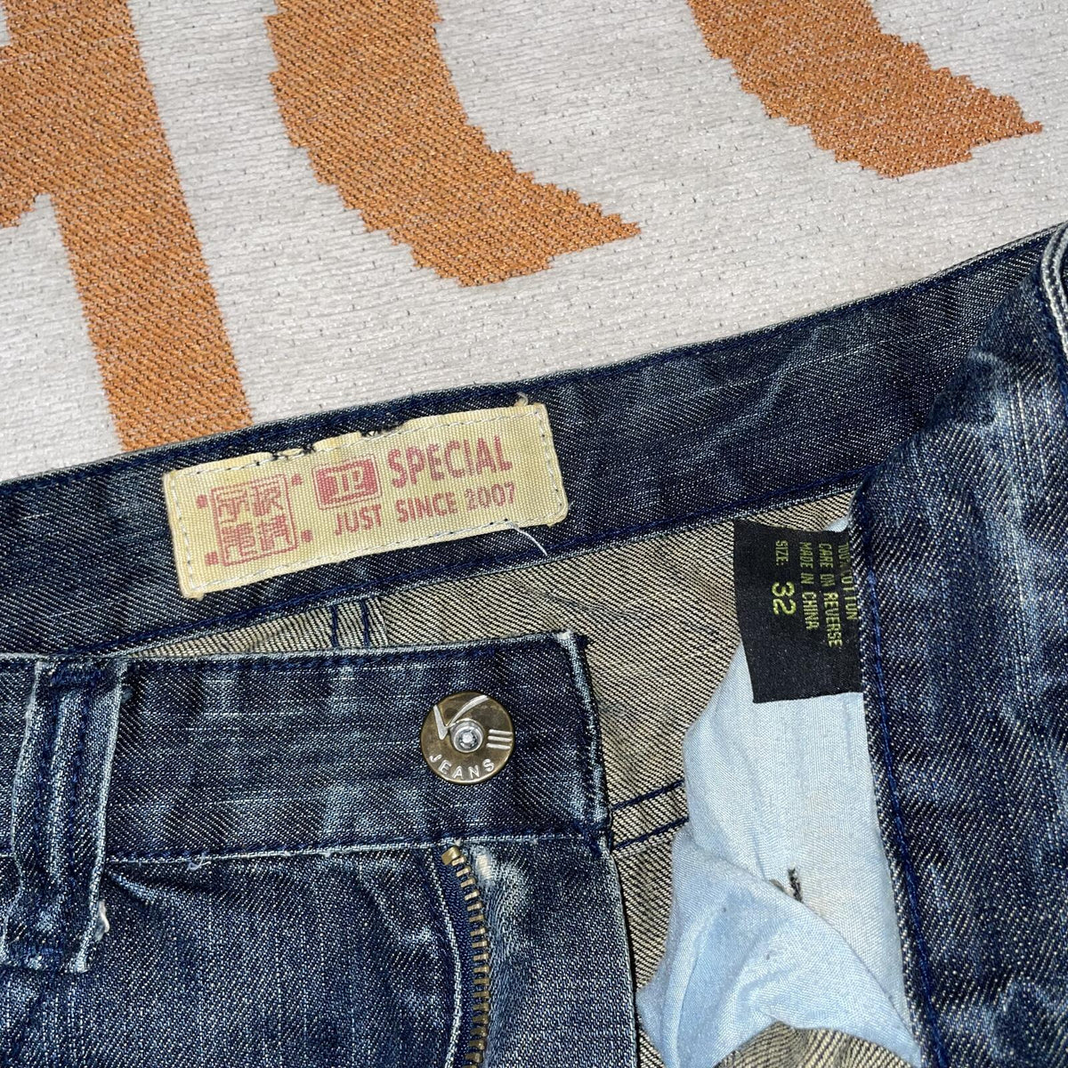 S.D.E Special 00s Printed Japanese Jeans 32x33