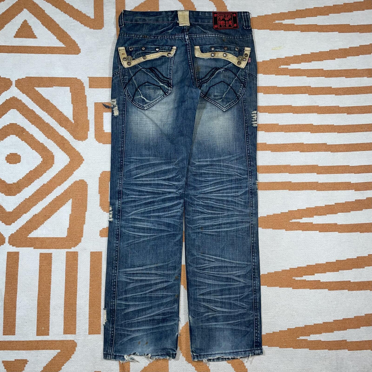 S.D.E Special 00s Printed Japanese Jeans 32x33