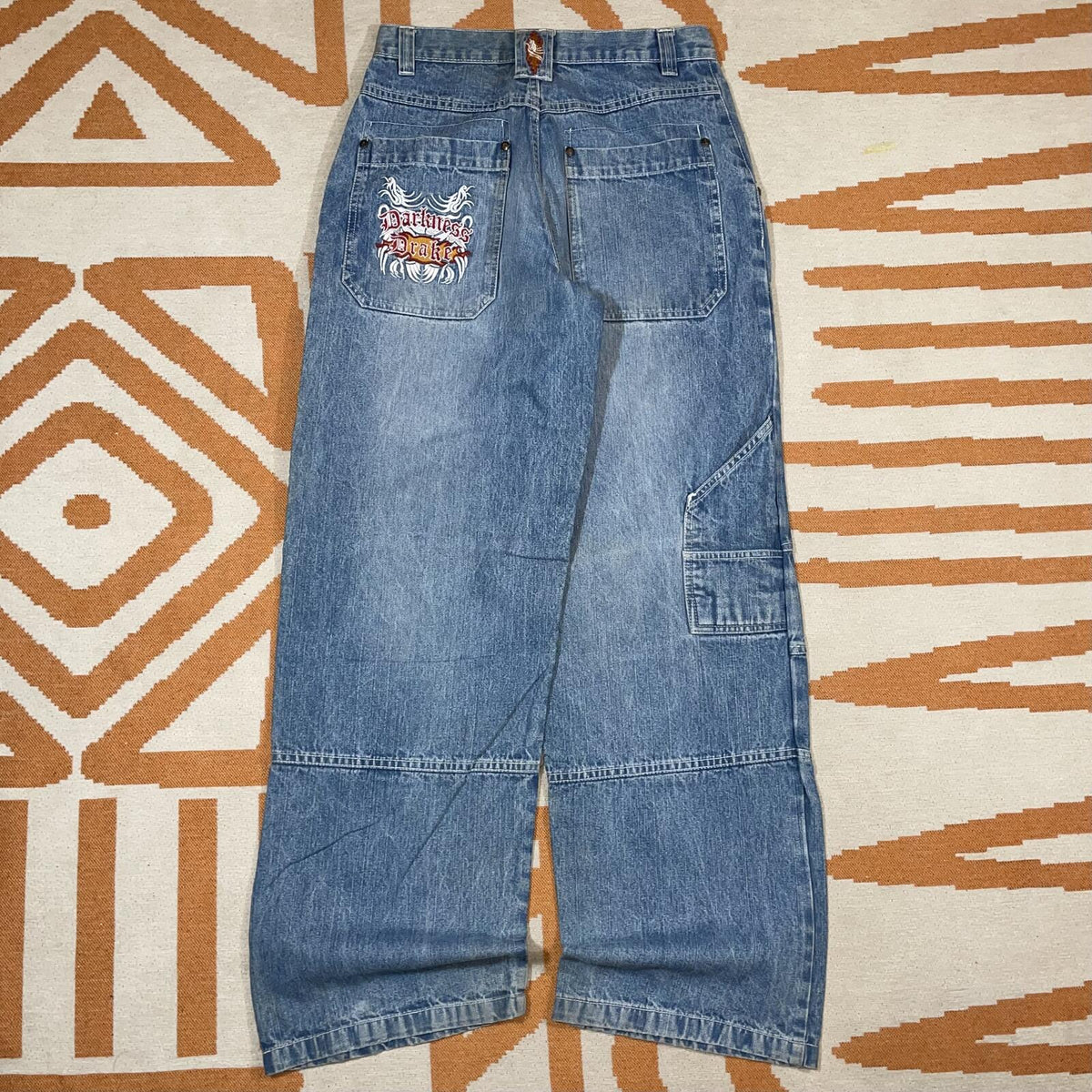 Dognose 90s Embroidered ‘Darkness Drake’ Baggy Jeans 28x32